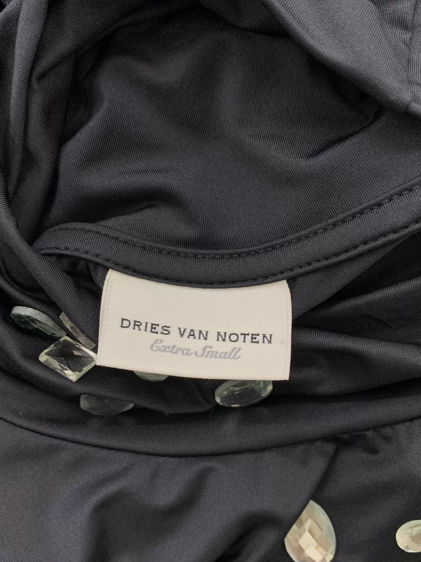 Dries Van Noten Dries Van Noten Black Rhinestone Stretchy Tee 68cm Bust New Size XS / US 0-2 / IT 36-38 - 4 Thumbnail