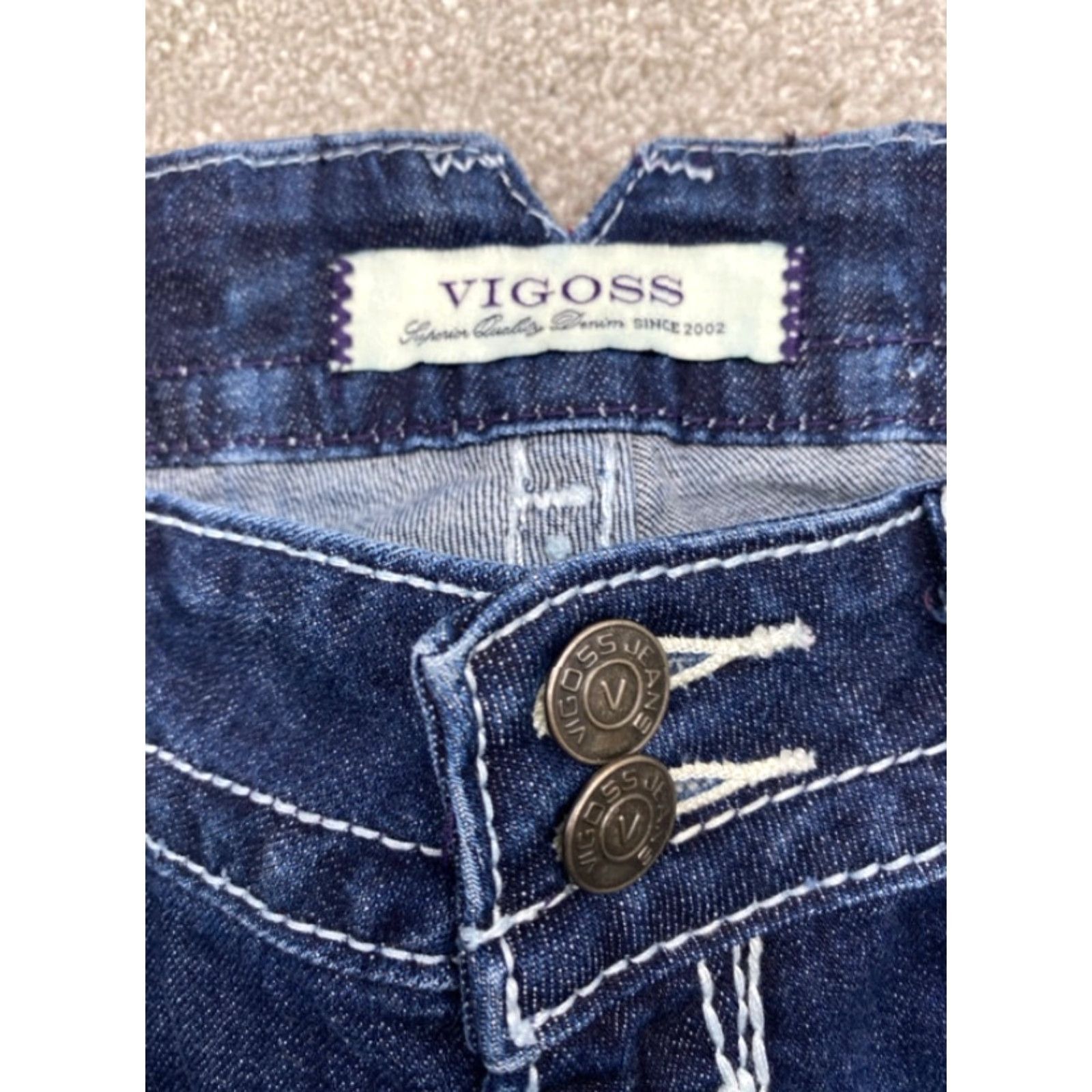 Vintage VIGOSS Jeans Women's Size 9 Blue Denim Bootcut Embroidered Whiskers 4461 Size 30" / US 8 / IT 44 - 7 Thumbnail
