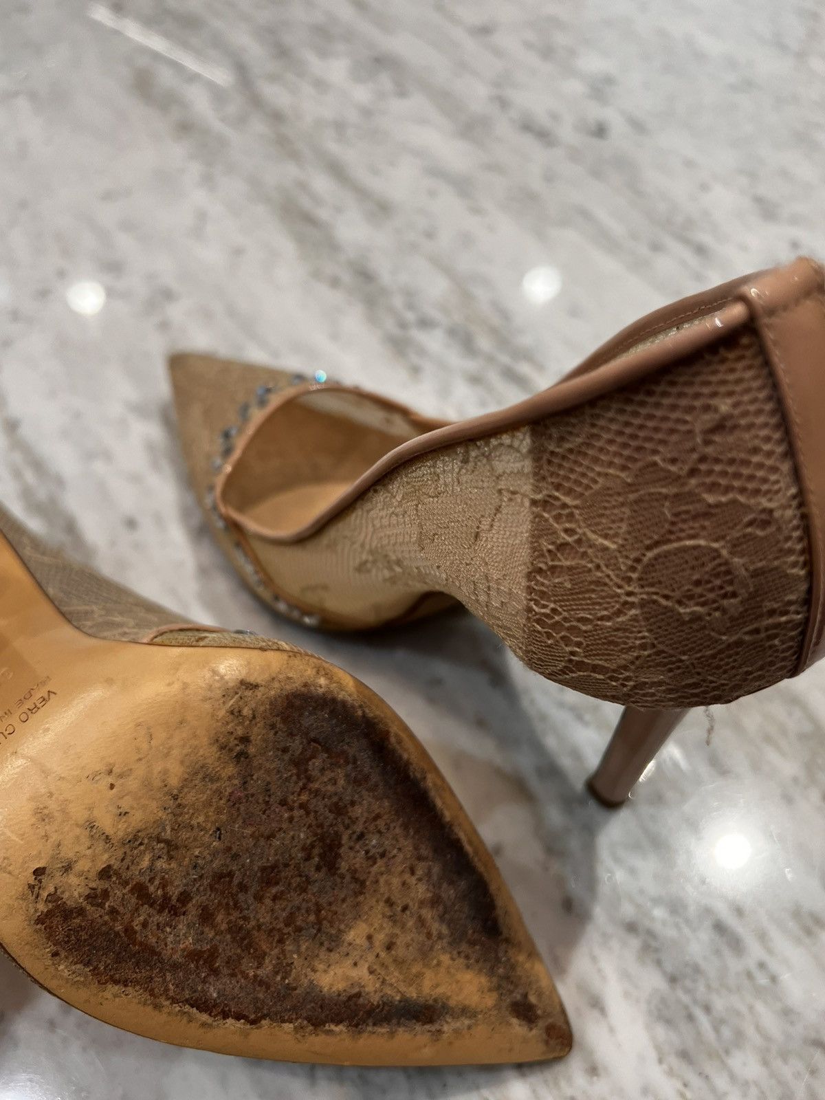 Monique Lhuillier Classy lace nude pump Size US 6.5 / IT 36.5 - 16 Thumbnail