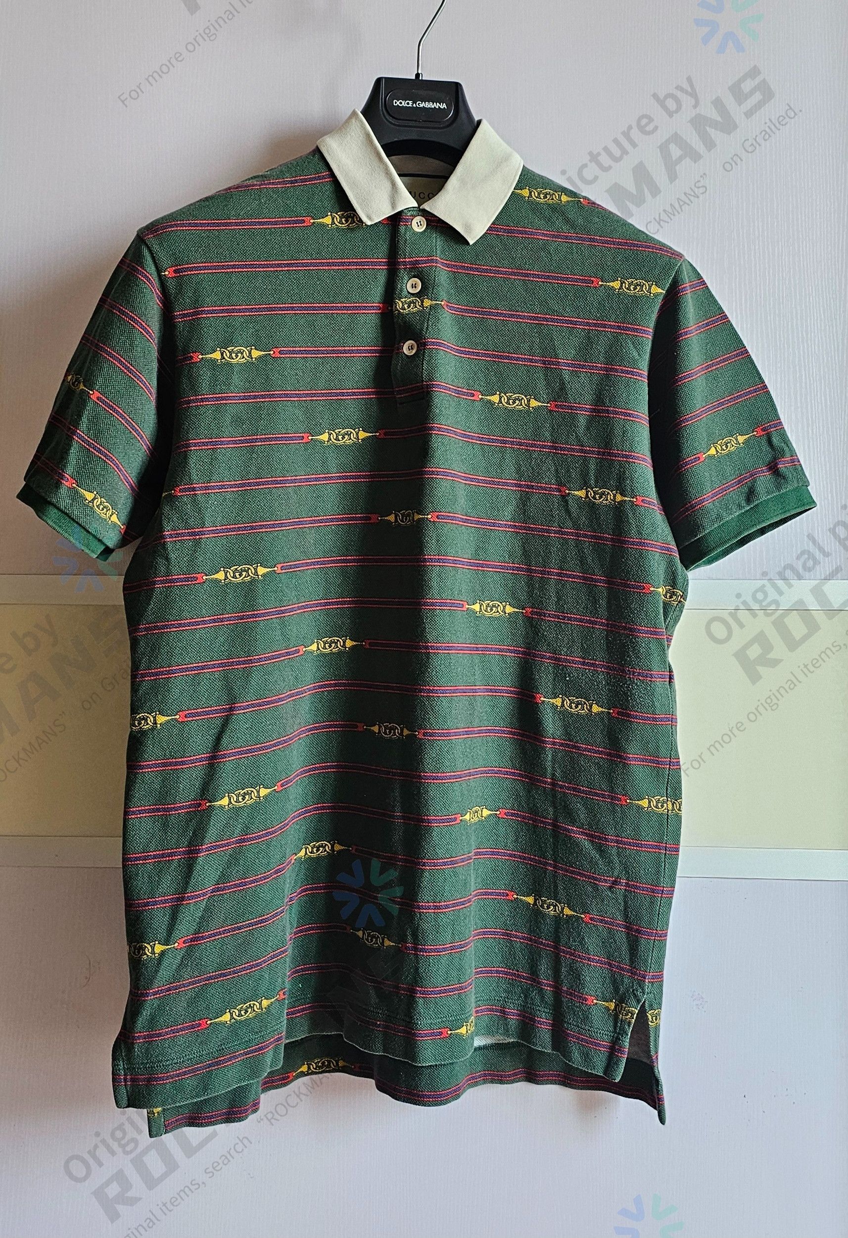 Gucci Men's Green Polo Shirts Size L