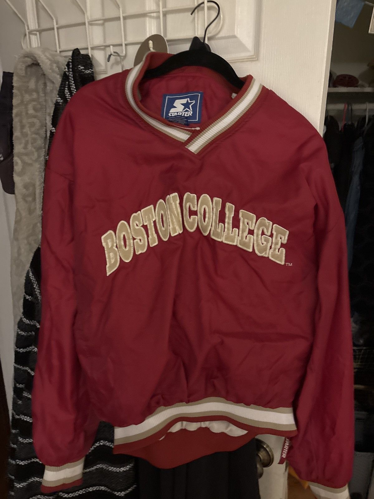 Starter Vintage 90s Boston College Nylon Pullover | Grailed