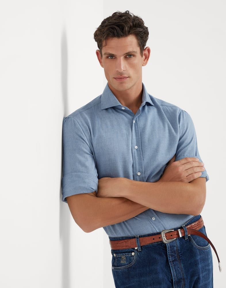 Brunello Cucinelli o1w1db10825 Shirt in Blue Size US S / EU 44-46 / 1 - 3 Thumbnail