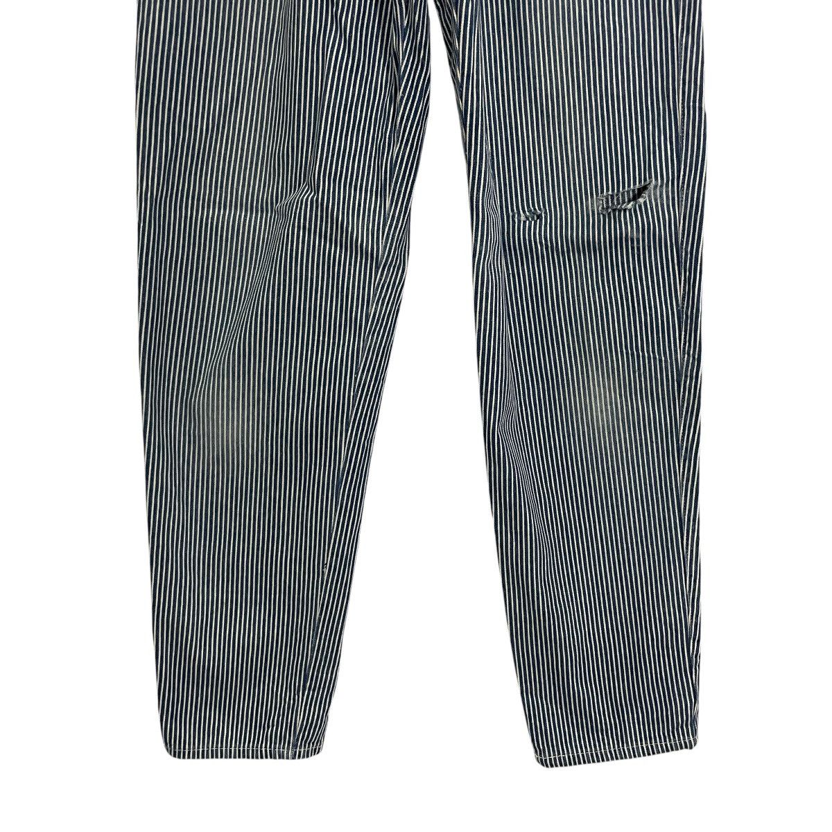 Japanese Brand Vintage Japanese Designer Distressed Hikory Stripe Pants Size 24" / US 00 / IT 34 - 2 Thumbnail