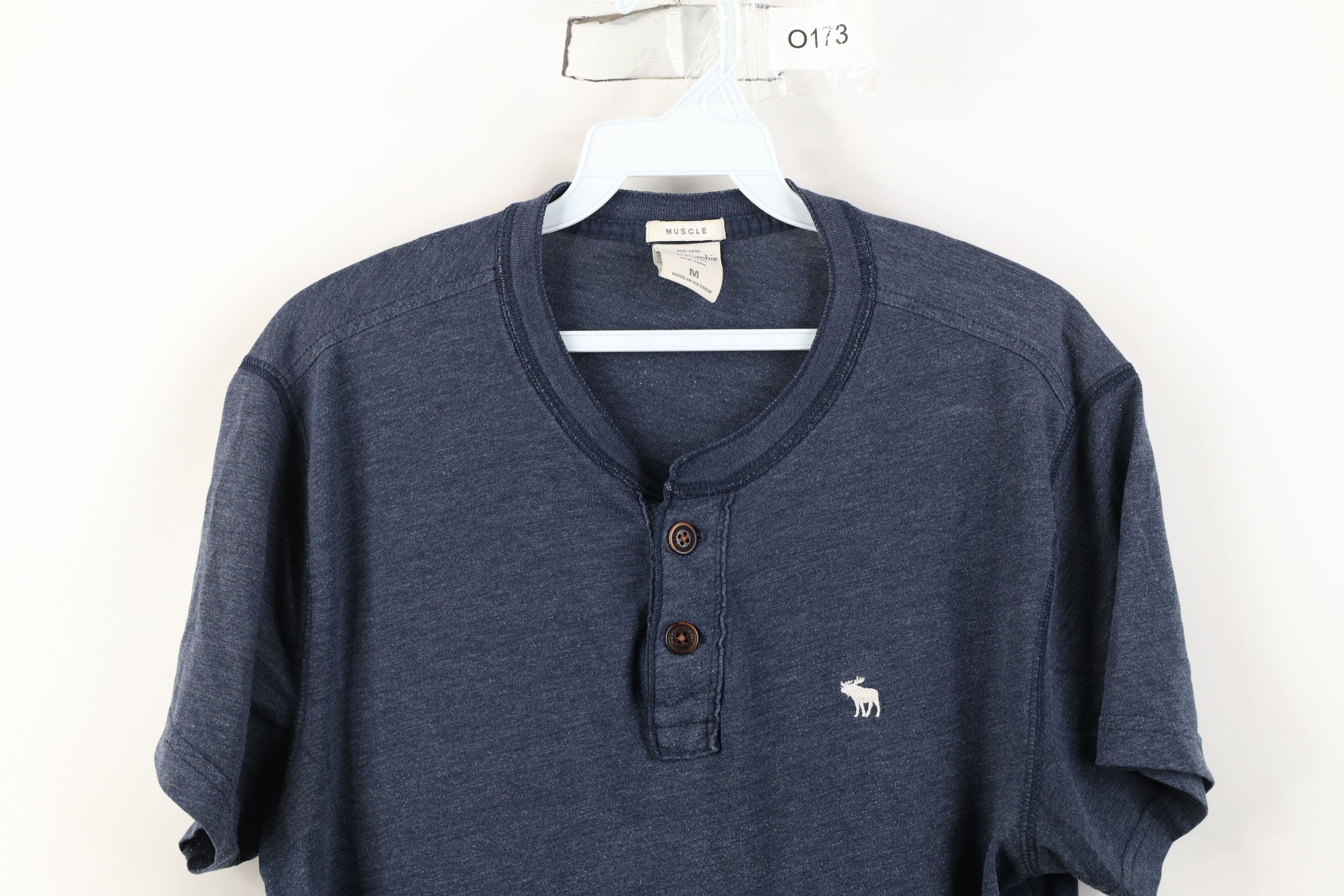 Abercrombie & Fitch Vintage 90s Y2K Abercrombie & Fitch Knit Henley T-Shirt Blue Size US M / EU 48-50 / 2 - 2 Thumbnail