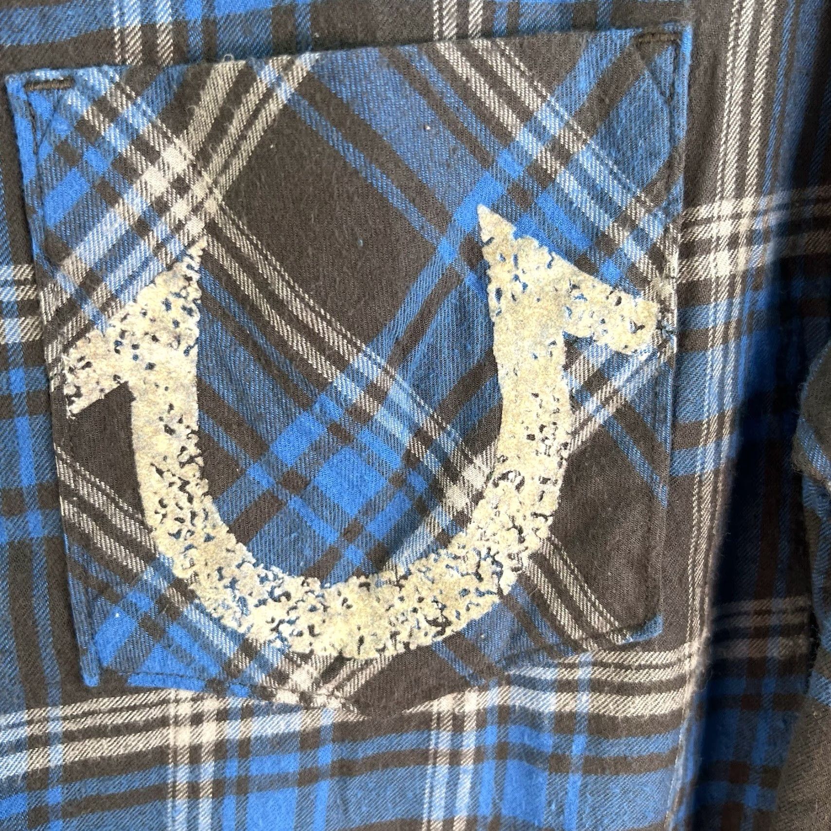 True Religion True Religion Plaid Flannel Button-Up Shirt Mens 3XL Blue Cowboy Western Size US XXL / EU 58 / 5 - 3 Thumbnail