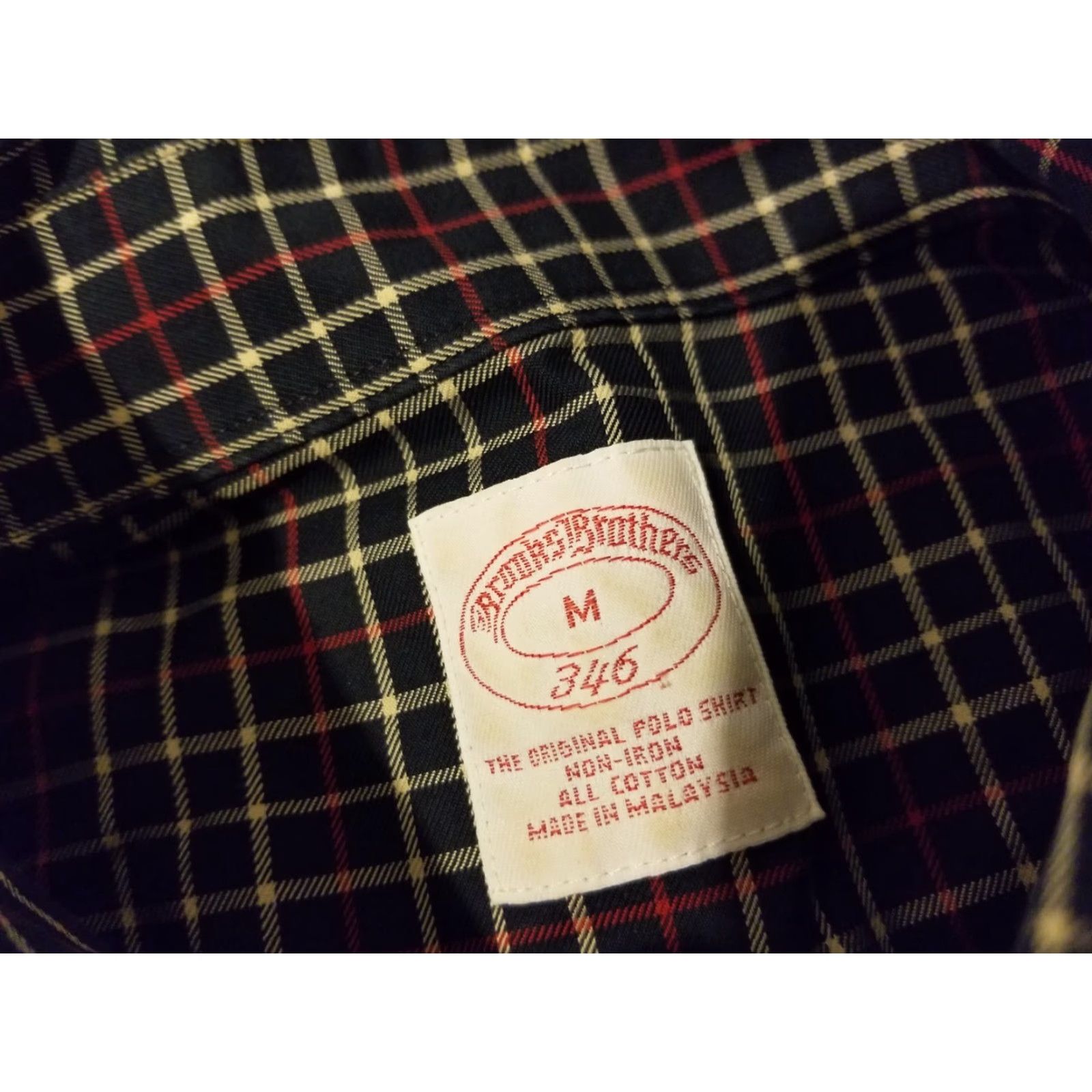 Brooks Brothers Brooks Brothers Mens Dress Shirt M Medium Black Button Cotton Size 40R - 3 Thumbnail