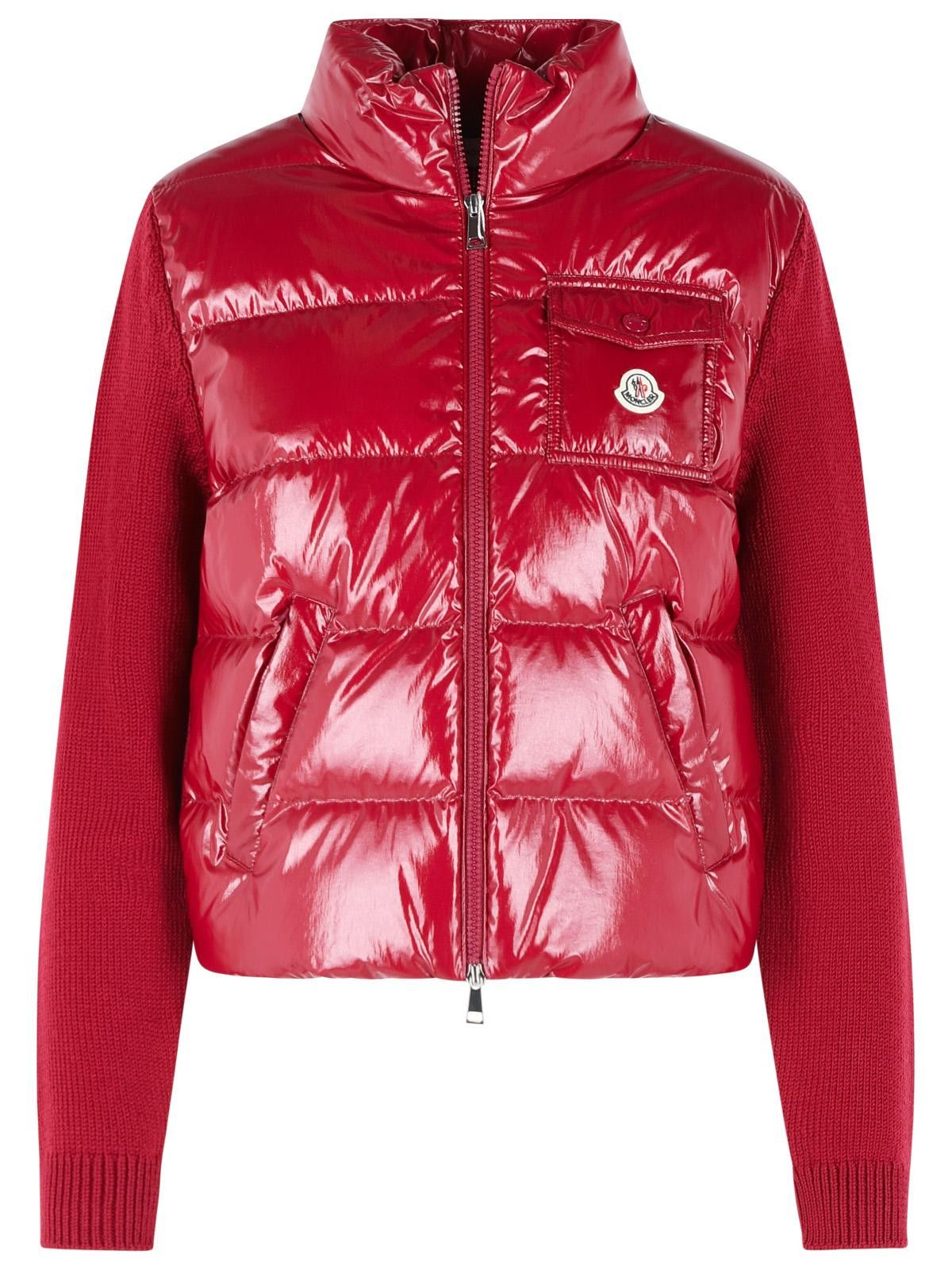 Moncler MONCLER Padded Virgin Wool Cardigan With Cherry Pink Zip Size M / US 6-8 / IT 42-44 - 1 Thumbnail