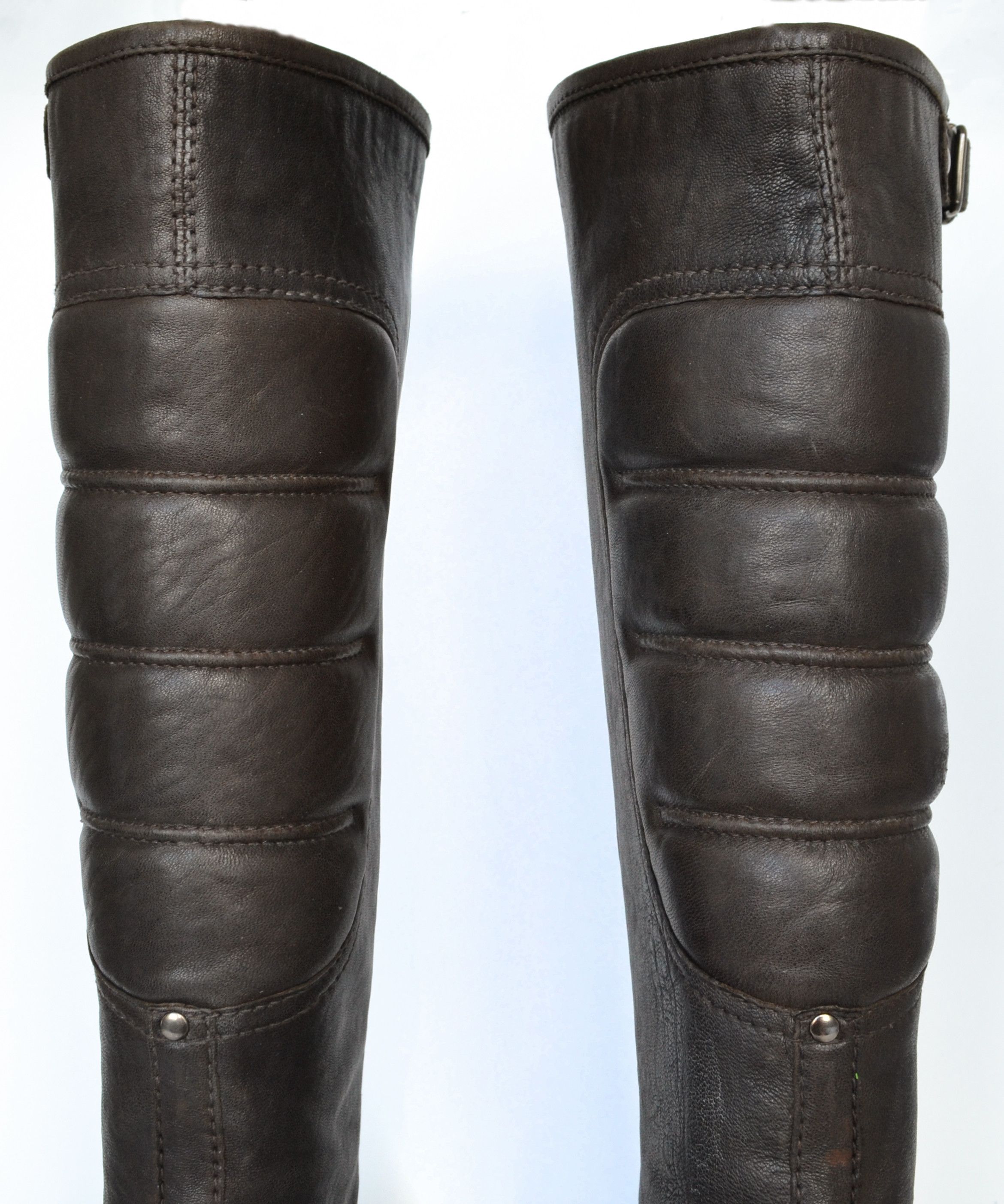 MIU MIU Boots Biker Brown Astro Leather Vintage 1999 PRADA