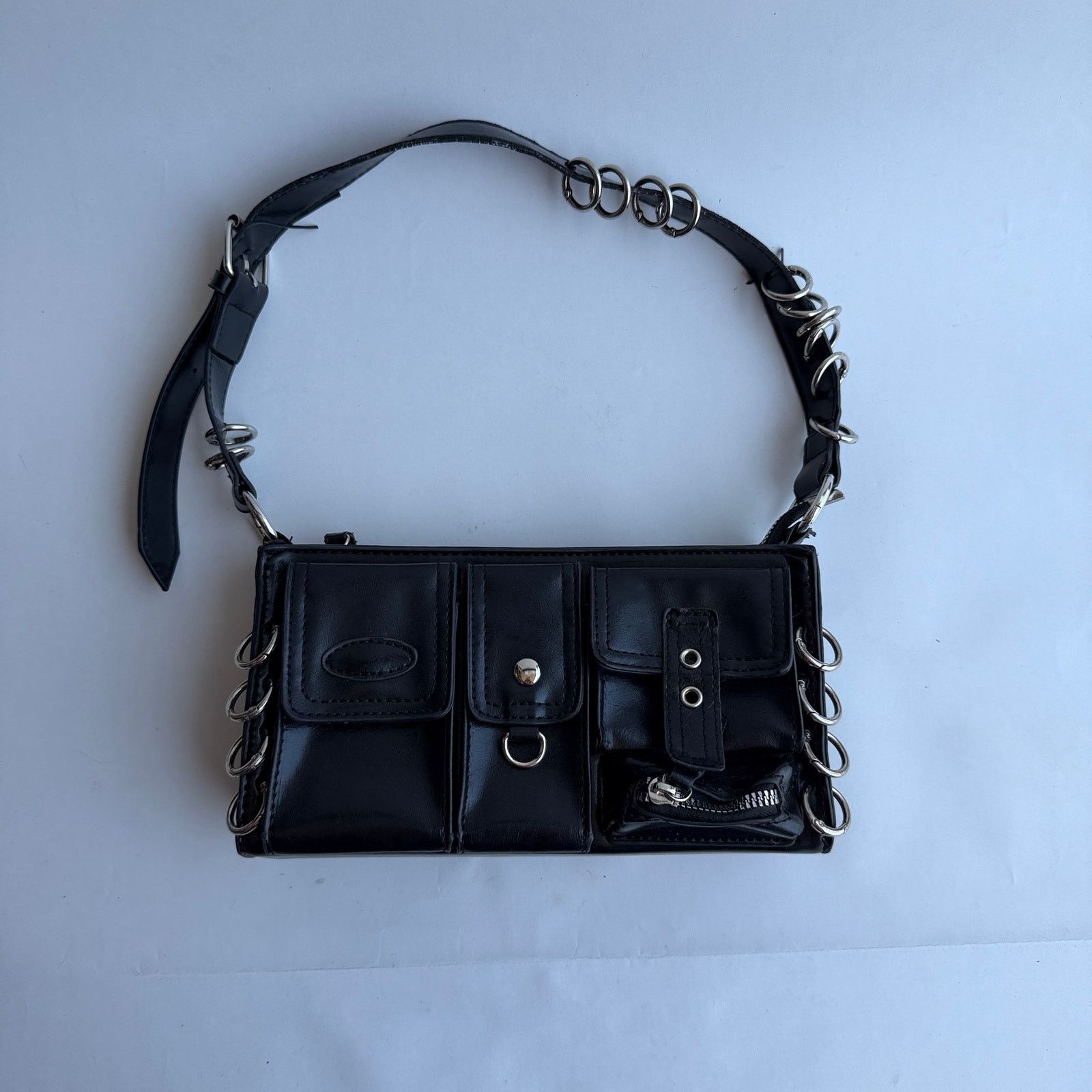 Other Y2K Punk O-Ring Utility Shoulder Bag Goth Cyber Grunge Purse Size ONE SIZE - 3 Thumbnail