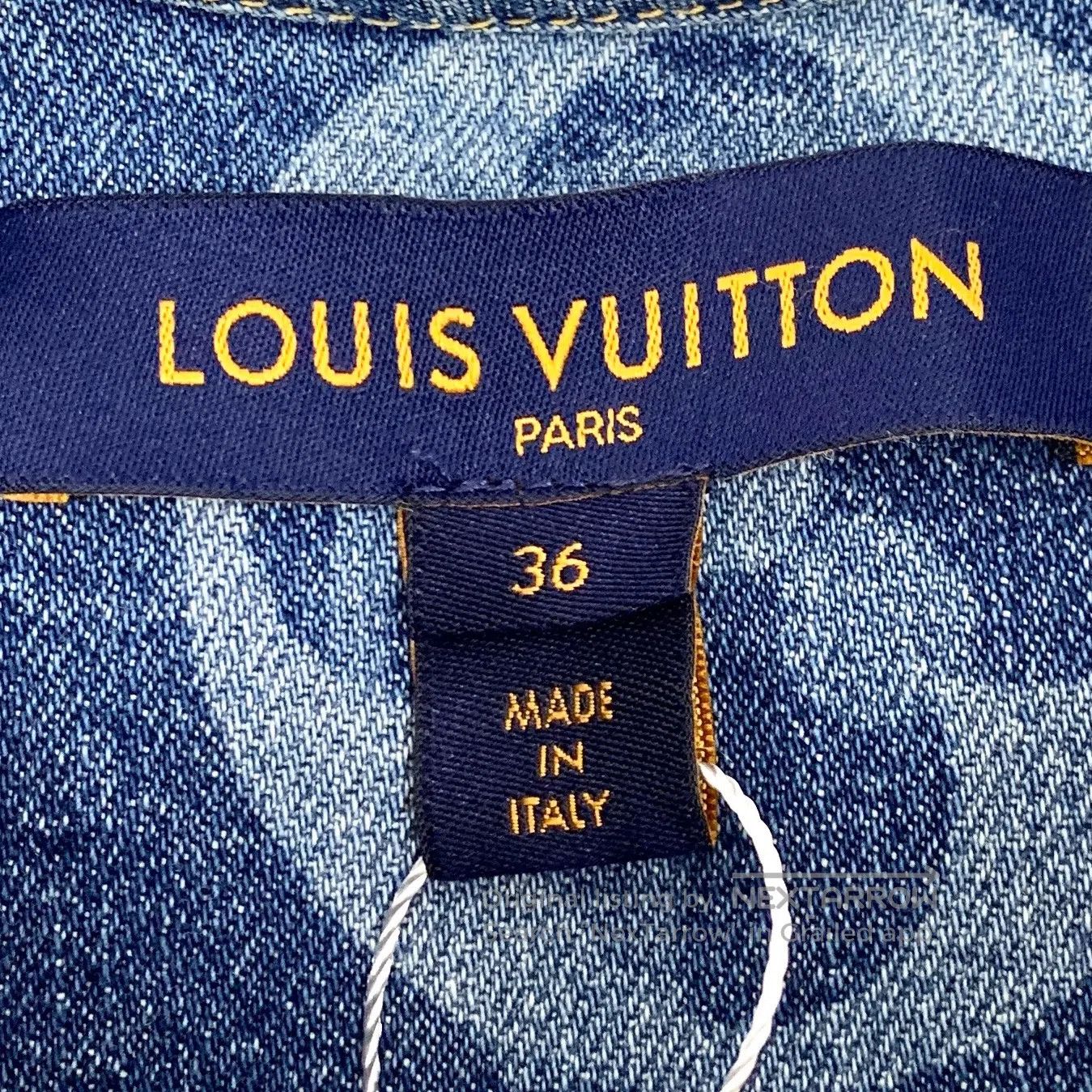 Louis Vuitton Louis Vuitton Dark blue logo vintage print fringed cotton Size XS / US 0-2 / IT 36-38 - 7 Thumbnail