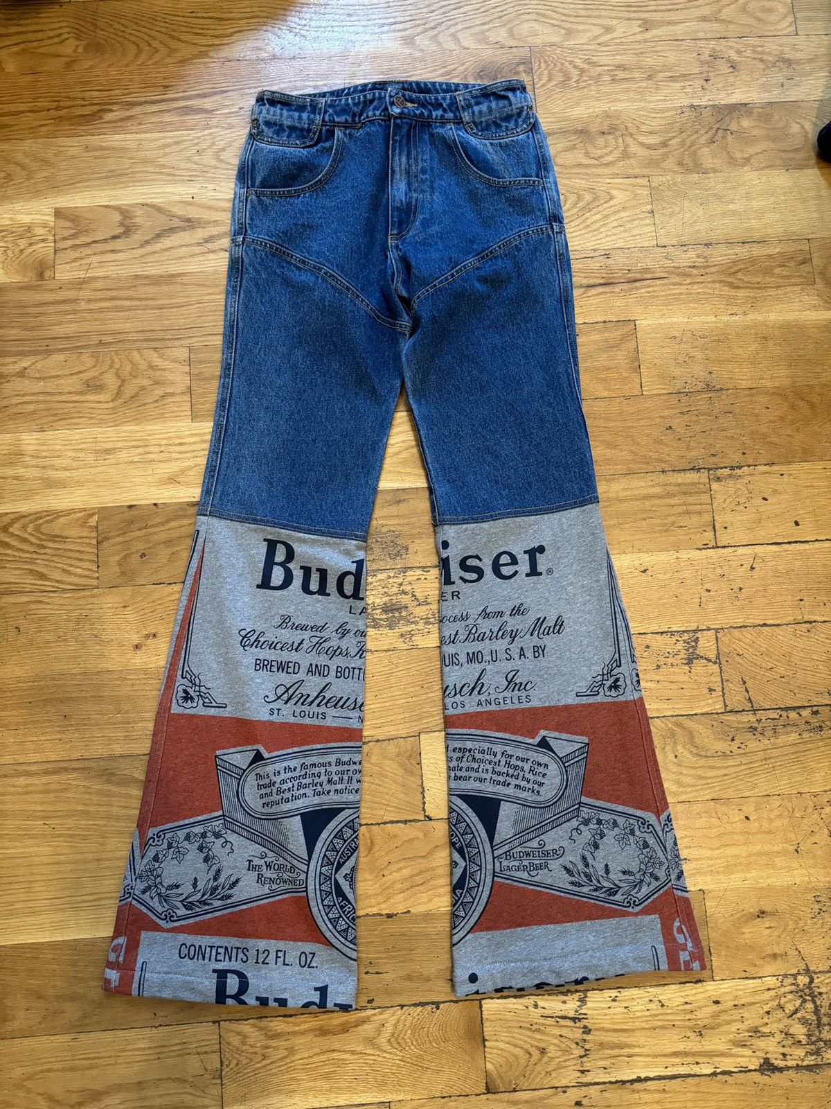 image of Telfar Budweiser Jeans in Blue, Men's (Size 28)