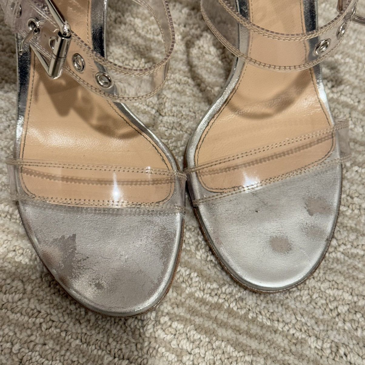 Gianvito Rossi Gianvito Rossi Gabby Plexi Sandals Clear PVC/Silver Leather Size US 7.5 / IT 37.5 - 13 Thumbnail
