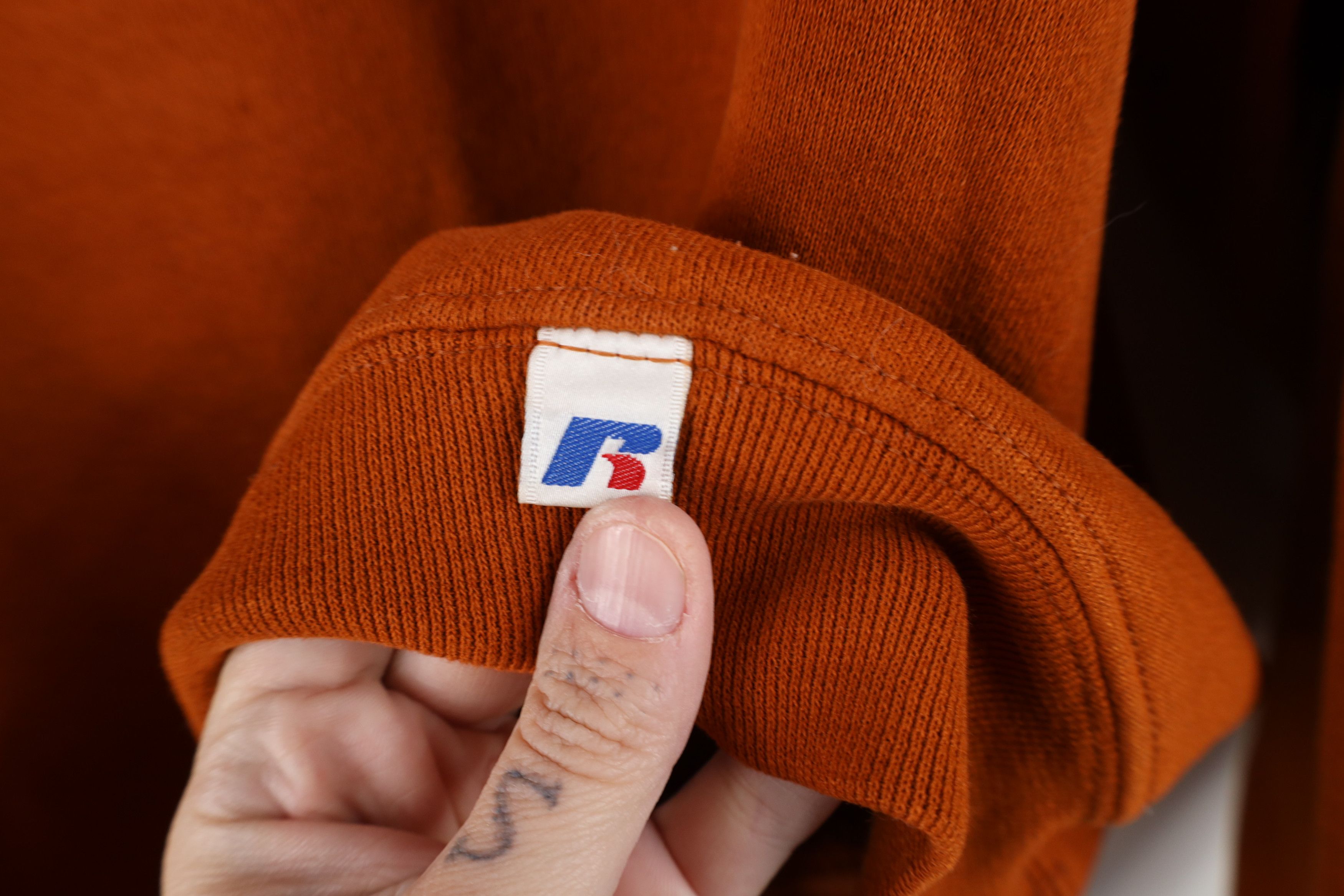 Vintage Vintage 90s Russell Athletic Crewneck Sweatshirt Orange Size US XL / EU 56 / 4 - 4 Thumbnail