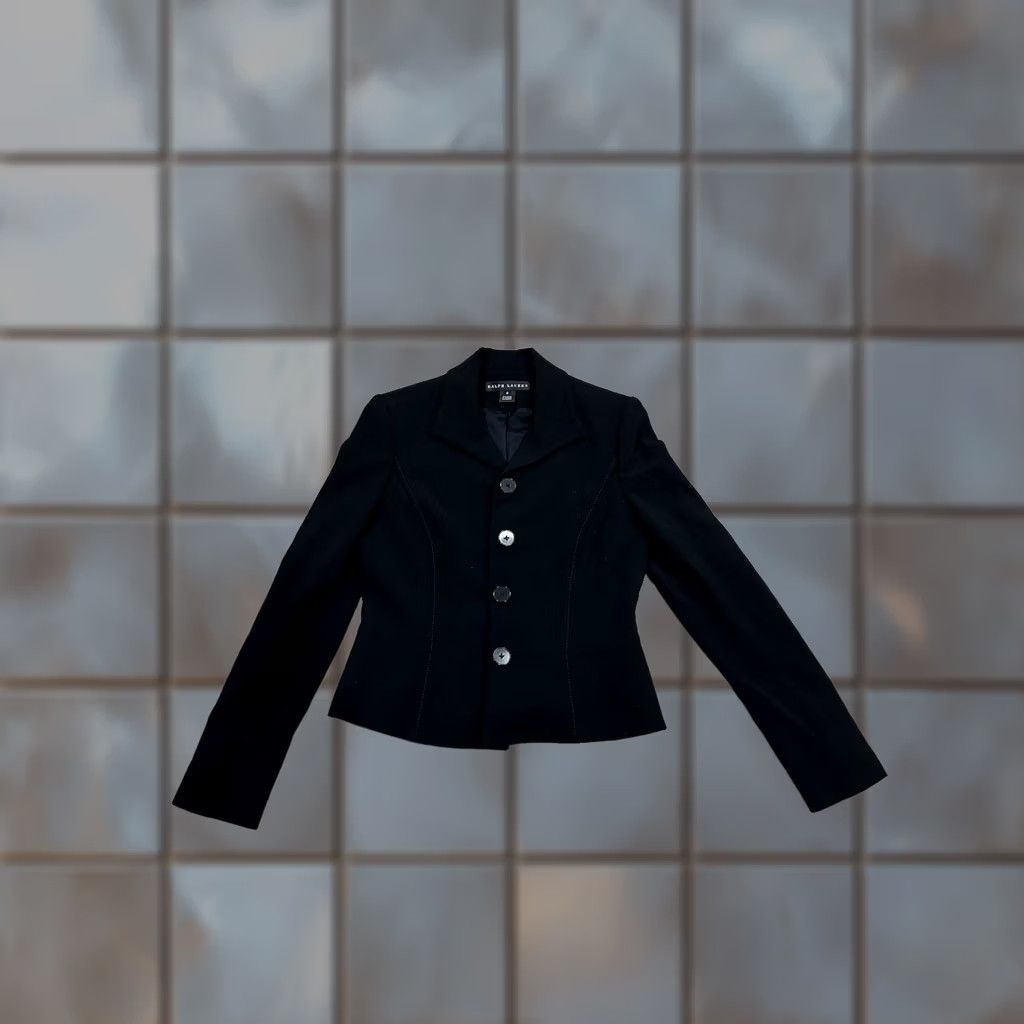Ralph Lauren VINTAGE Ralph Lauren Black Label Wool Blend Stretch Blazer Jacket Women Sz 8 Black USA Wool Blend Blazer Men's? Size M / US 6-8 / IT 42-44 - 1 Thumbnail