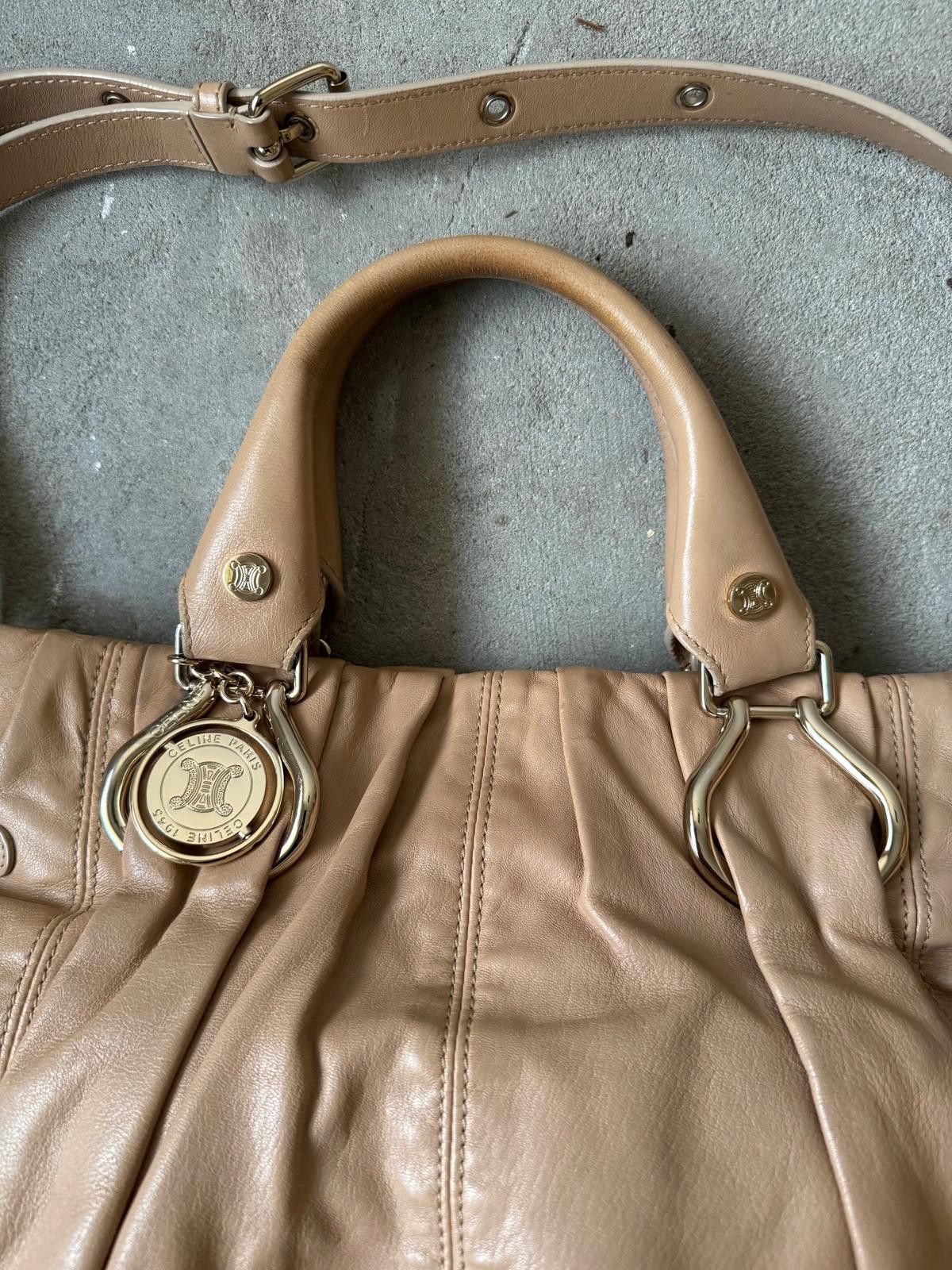 Celine Celine 2Way Leather Shoulder Bag Brown Size ONE SIZE - 3 Thumbnail