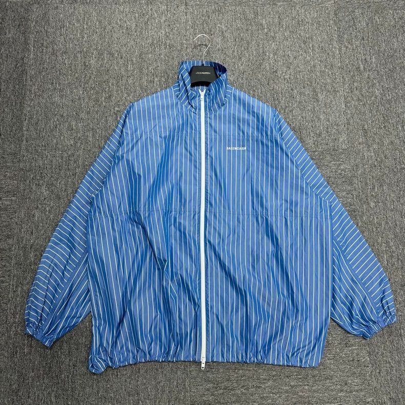 Balenciaga Balenciaga Embroidered Letter Blue Striped Jacket-2506 Size US M / EU 48-50 / 2 - 1 Thumbnail
