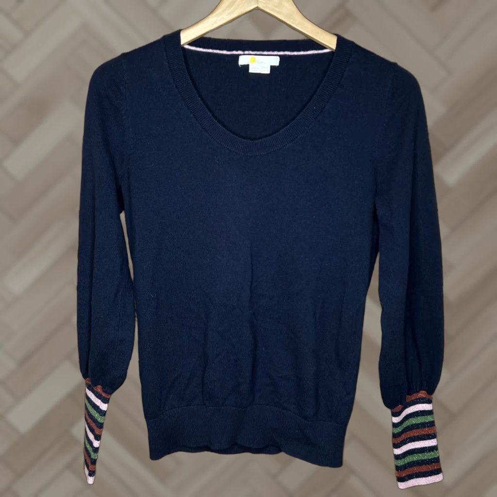 Boden Boden Women Sweater Knit Henley V-Neck Navy Blue 70% Cotton 30% Wool Regular Size 6 Raglan Sleeve Knitwear Casual/Travel Size M / US 6-8 / IT 42-44 - 1 Thumbnail