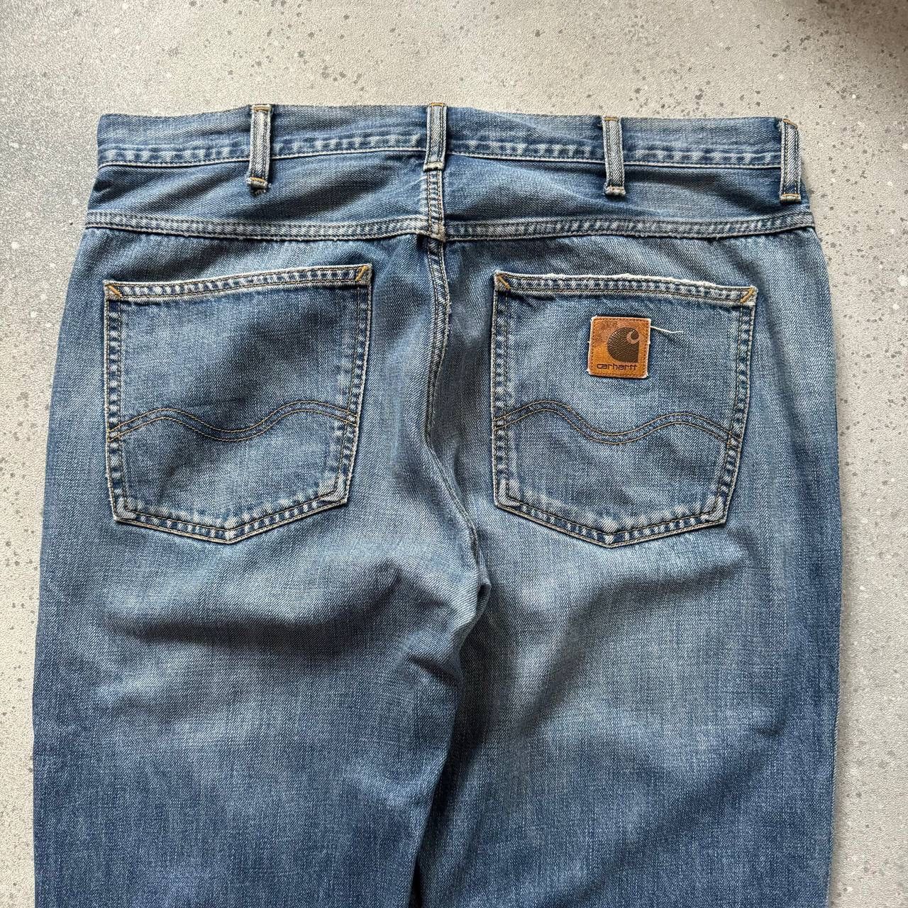 Carhartt 90s Carhartt USA Vintage Wide Leg Blue Washed Denim Jeans Size US 33 - 5 Thumbnail