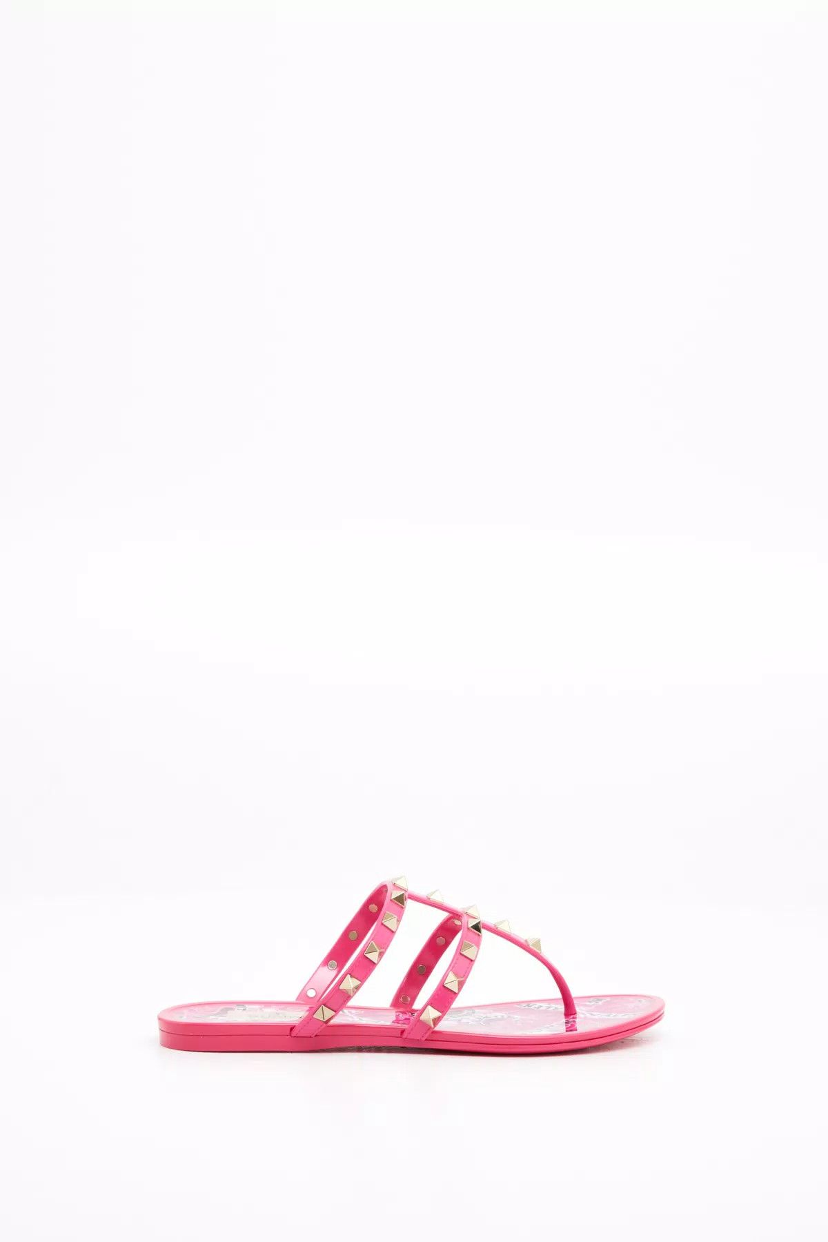 Valentino o1s1wg110625 Rockstud Flat Rubber Sandal in Pink Size US 10 / IT 40 - 1 Thumbnail