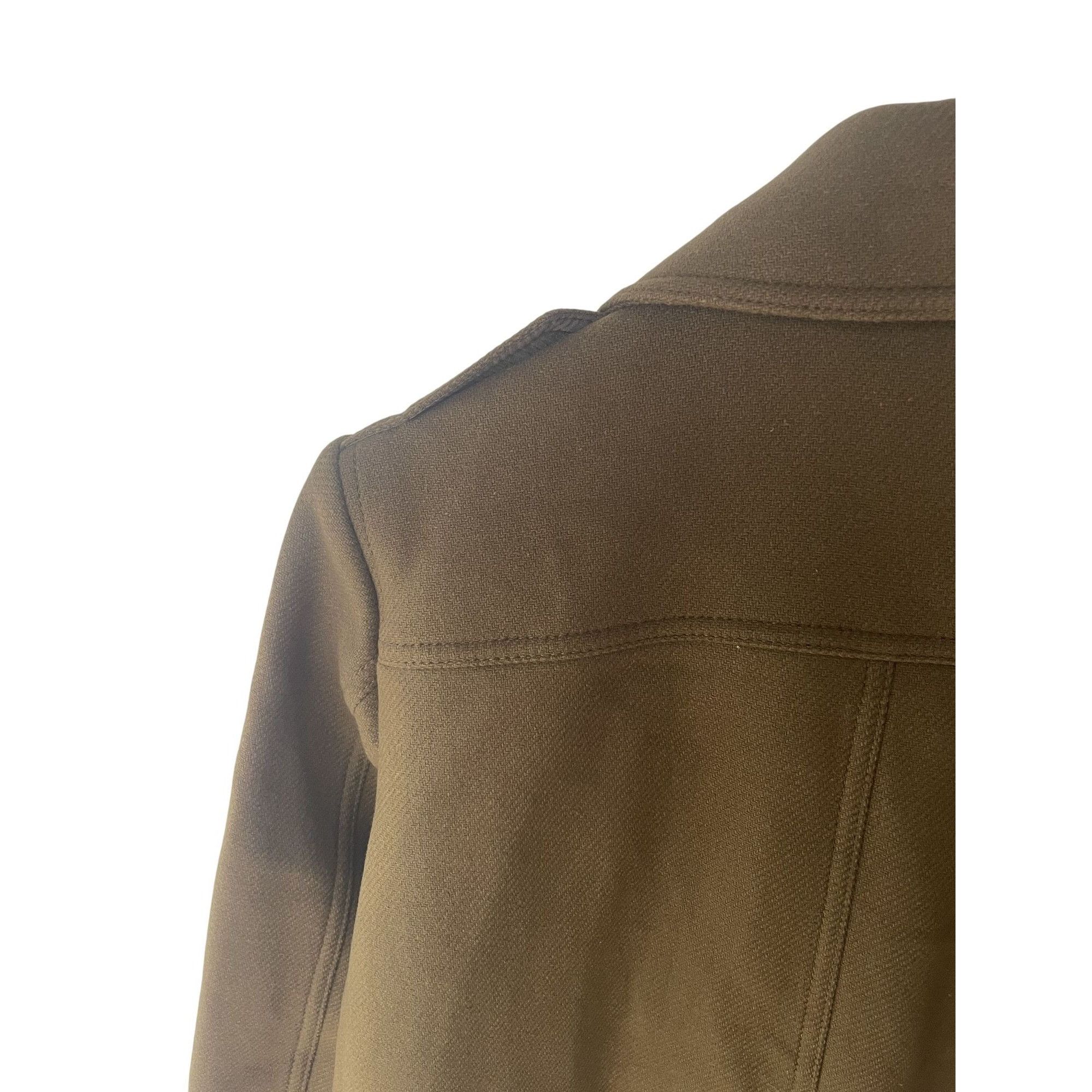 Burberry Burberry Olive Green Button & Zip Wool Blend Jacket Size L / US 10 / IT 46 - 3 Thumbnail