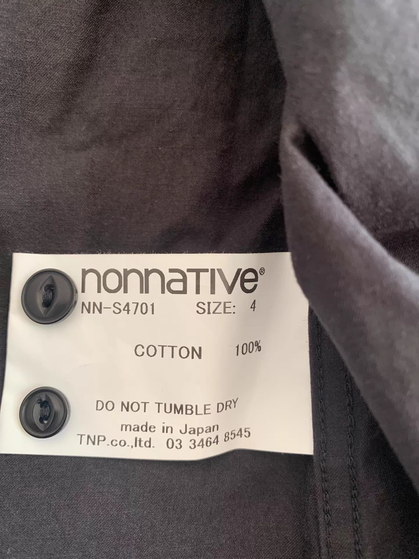 Nonnative NONNATIVE DWELLER B.D. Cotton Dip-Dyed LS Shirt Black Size 4 Size US XL / EU 56 / 4 - 5 Thumbnail