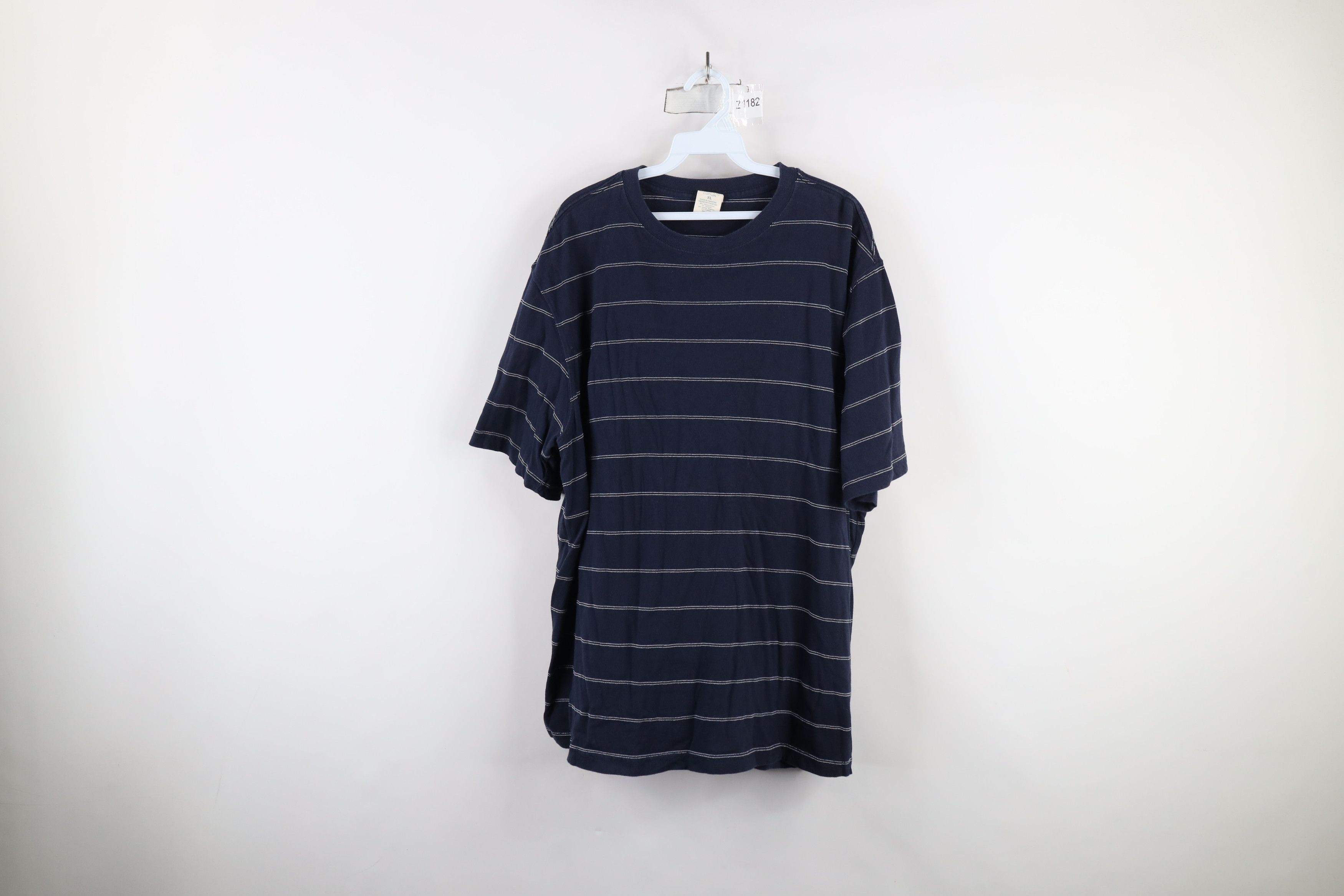 Vintage Vintage 90s Y2K Streetwear Striped Organic Cotton T-Shirt Size US XXL / EU 58 / 5 - 1 Thumbnail