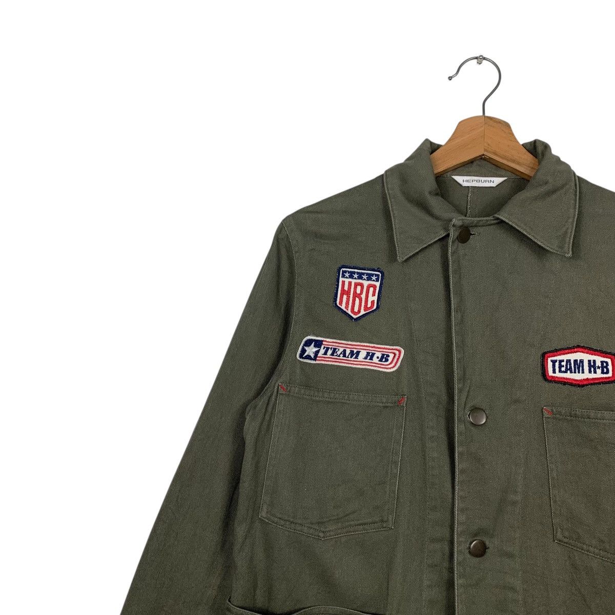 Japan Rags HEPBURN Olive Green Workwear Chore Jacket #2590-C117 Size US M / EU 48-50 / 2 - 6 Thumbnail
