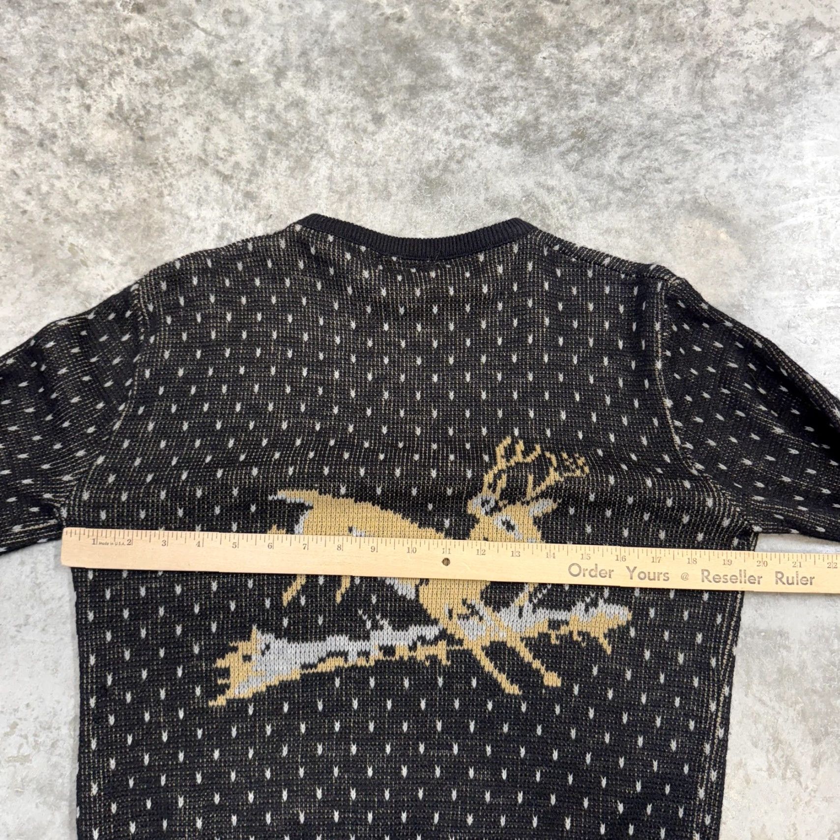 Vintage VINTAGE Anthony Michael Sweater Mens Medium Black Deer Graphic Hunting Knit USA Shirt Adult Medium Black Deer Graphic Print Knit Crew Neck Size US M / EU 48-50 / 2 - 7 Thumbnail