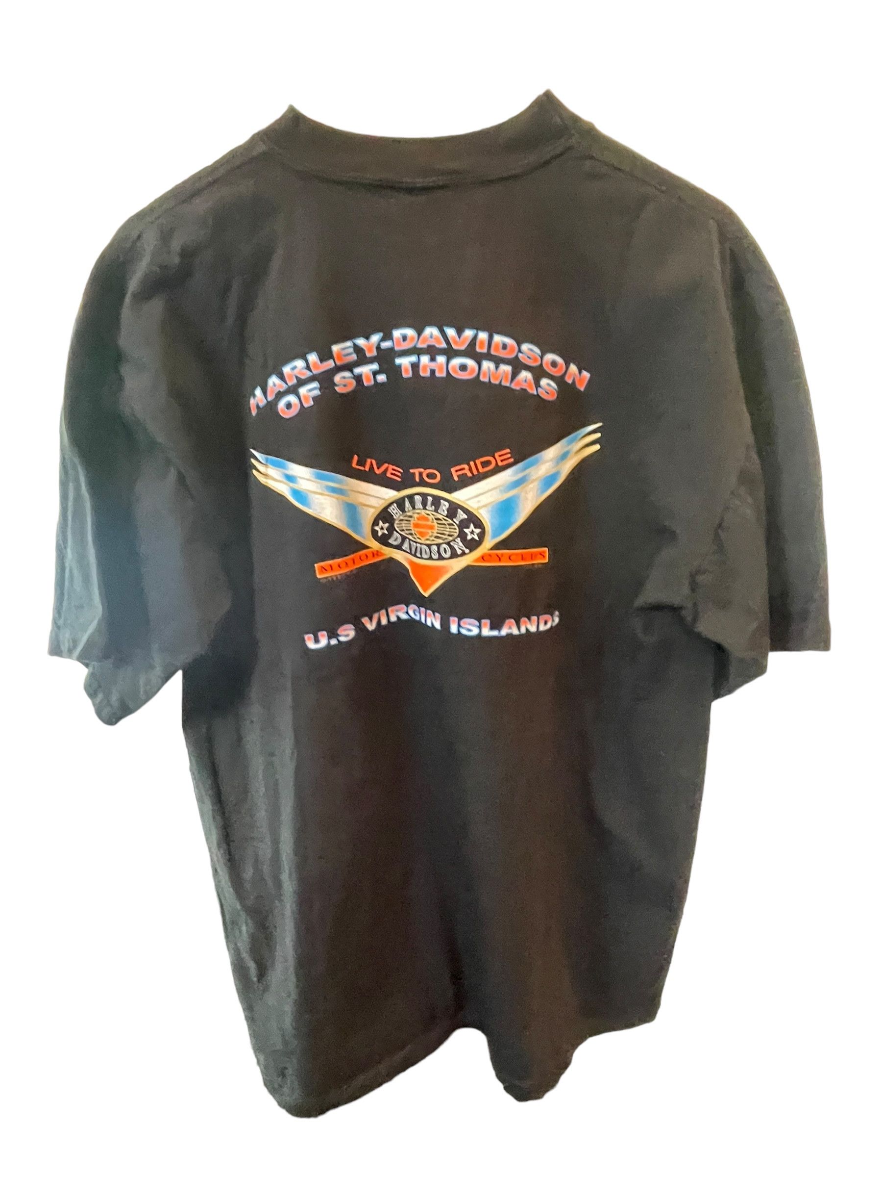 Harley Davidson × Vintage 1997 Harley Davidson St. Thomas Virgin Islands T-shirt Size US L / EU 52-54 / 3 - 1 Thumbnail