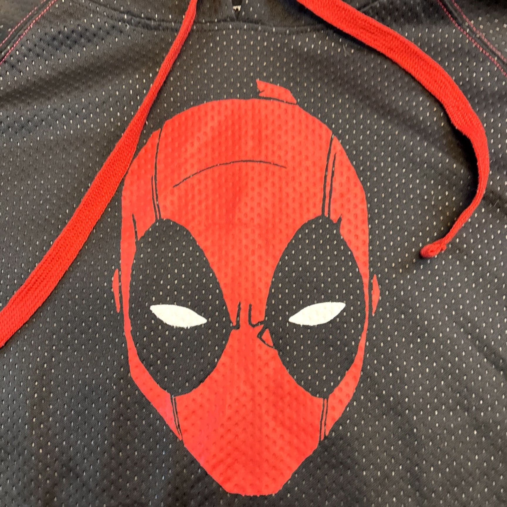Vintage Deadpool Marvel Comics Black Red Hoodie Sweatshirt Men's L Hooded Pullover Black Red Marvel Comics Shirts Mens L Size US L / EU 52-54 / 3 - 2 Thumbnail