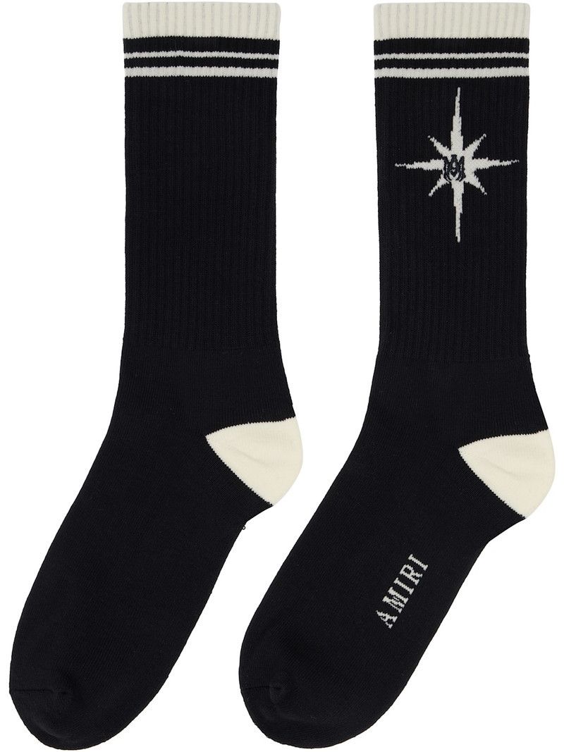Amiri o1s1wg110426 Size: OS / Starburst Socks in Black/Off White Size ONE SIZE - 2 Thumbnail