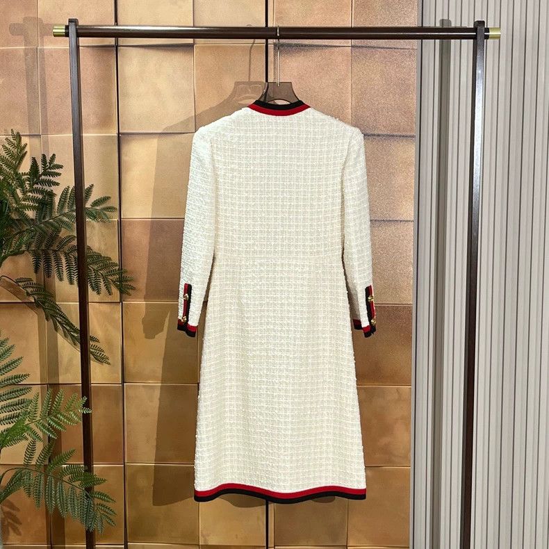 Gucci Gucci Red and black striped gold button tweed dress 2504-Ne Size XS / US 0-2 / IT 36-38 - 2 Thumbnail