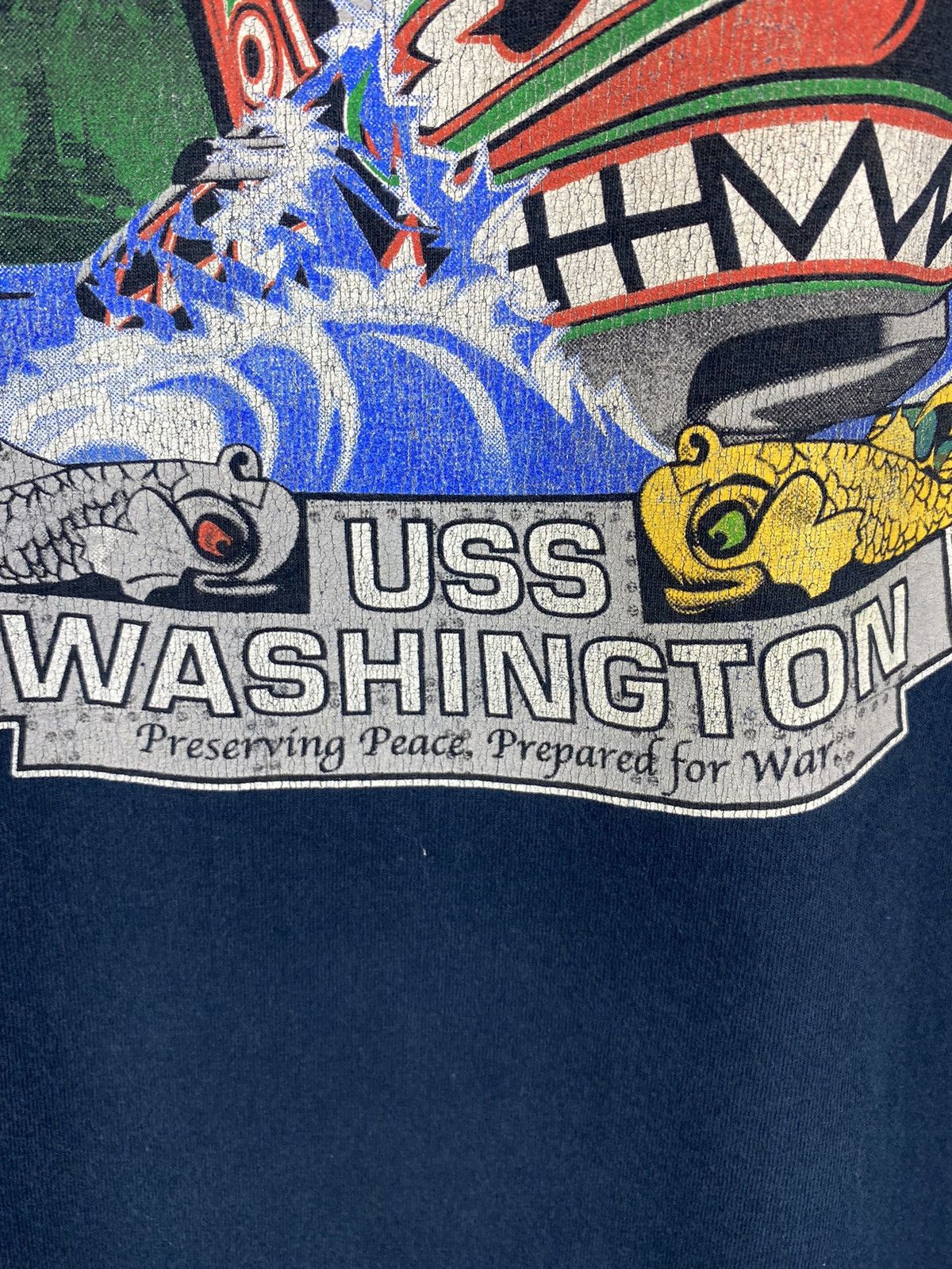 Vintage Vintage Early 2000 USS Washington SSN 787 T-Shirt Size US L / EU 52-54 / 3 - 3 Thumbnail