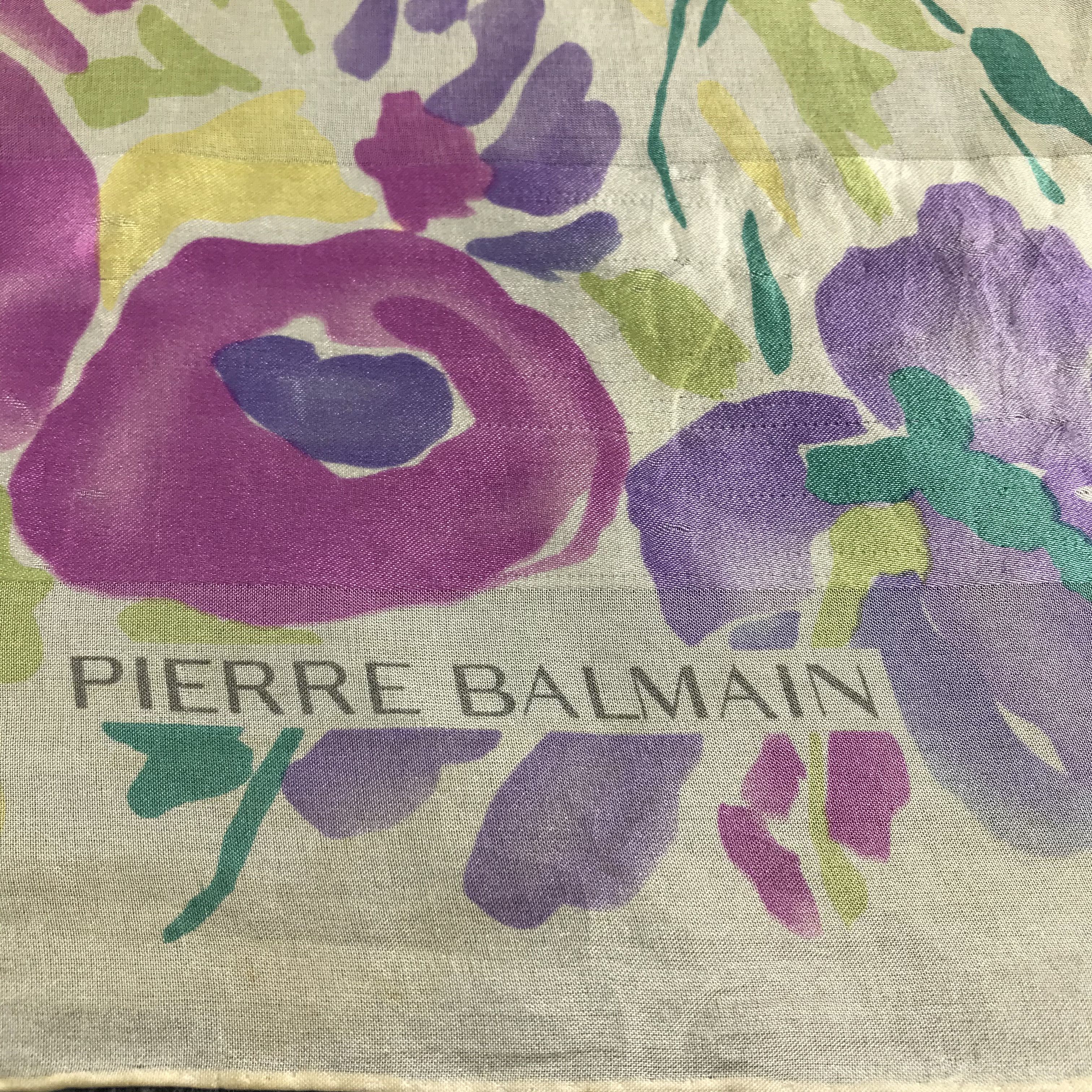 Pierre Balmain Vintage Pierre Balmain Floral Silk Scarf M16 Size ONE SIZE - 3 Thumbnail