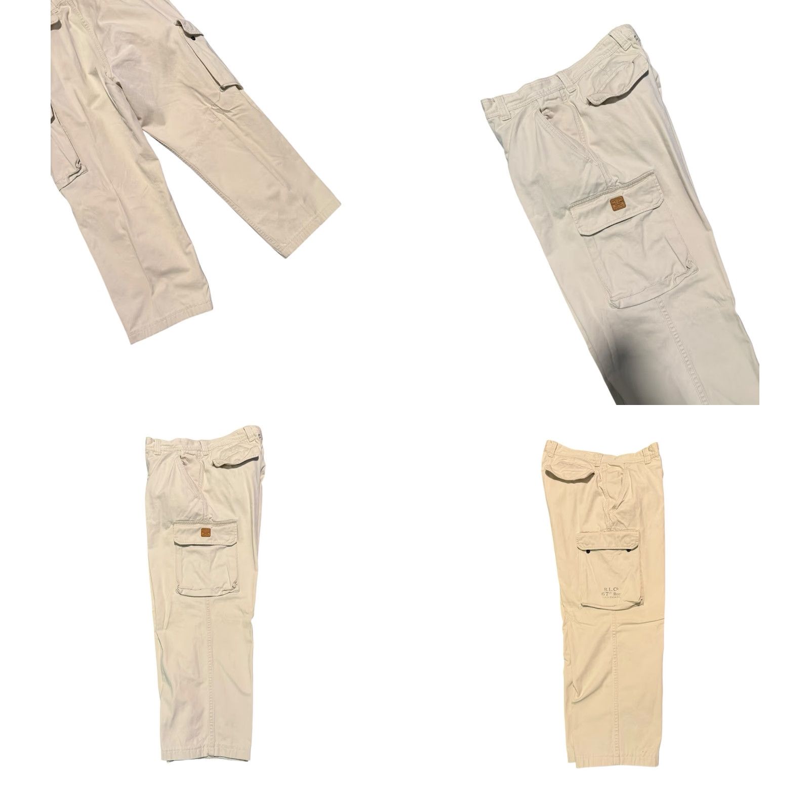Polo Ralph Lauren VINTAGE Polo Jeans Co Ralph Lauren Cargo Pants Mens 38x30 White Military Surplus Cargo Pants / Workwear / 90s / Army / Outdoors Mens White Cotton Size US M / EU 48-50 / 2 - 8 Thumbnail