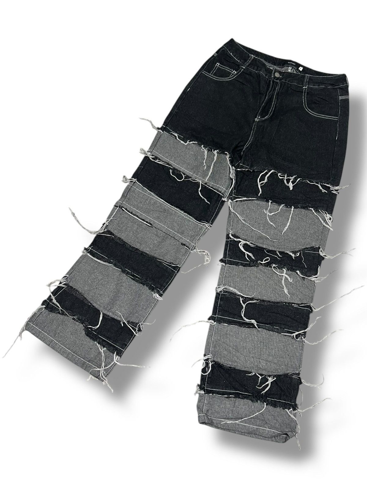 Hysteric Glamour NOVESSEL/Nobesel Borderline Distressed Wide Denim Pants Size US 32 / EU 48 - 5 Thumbnail