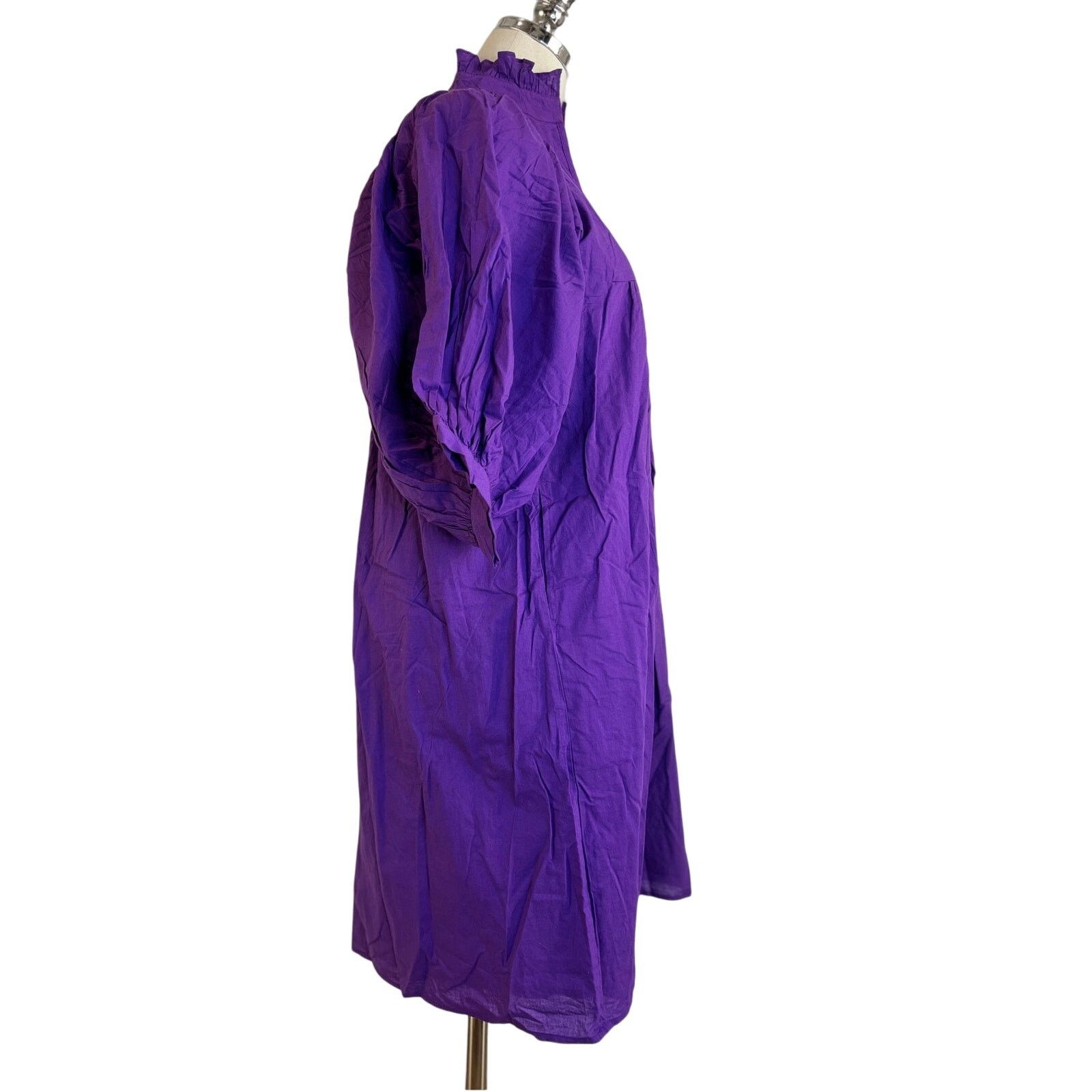 Other Never A Wallflower High Neck Dress Purple Cotton Poplin Mini Size XS / US 0-2 / IT 36-38 - 6 Thumbnail