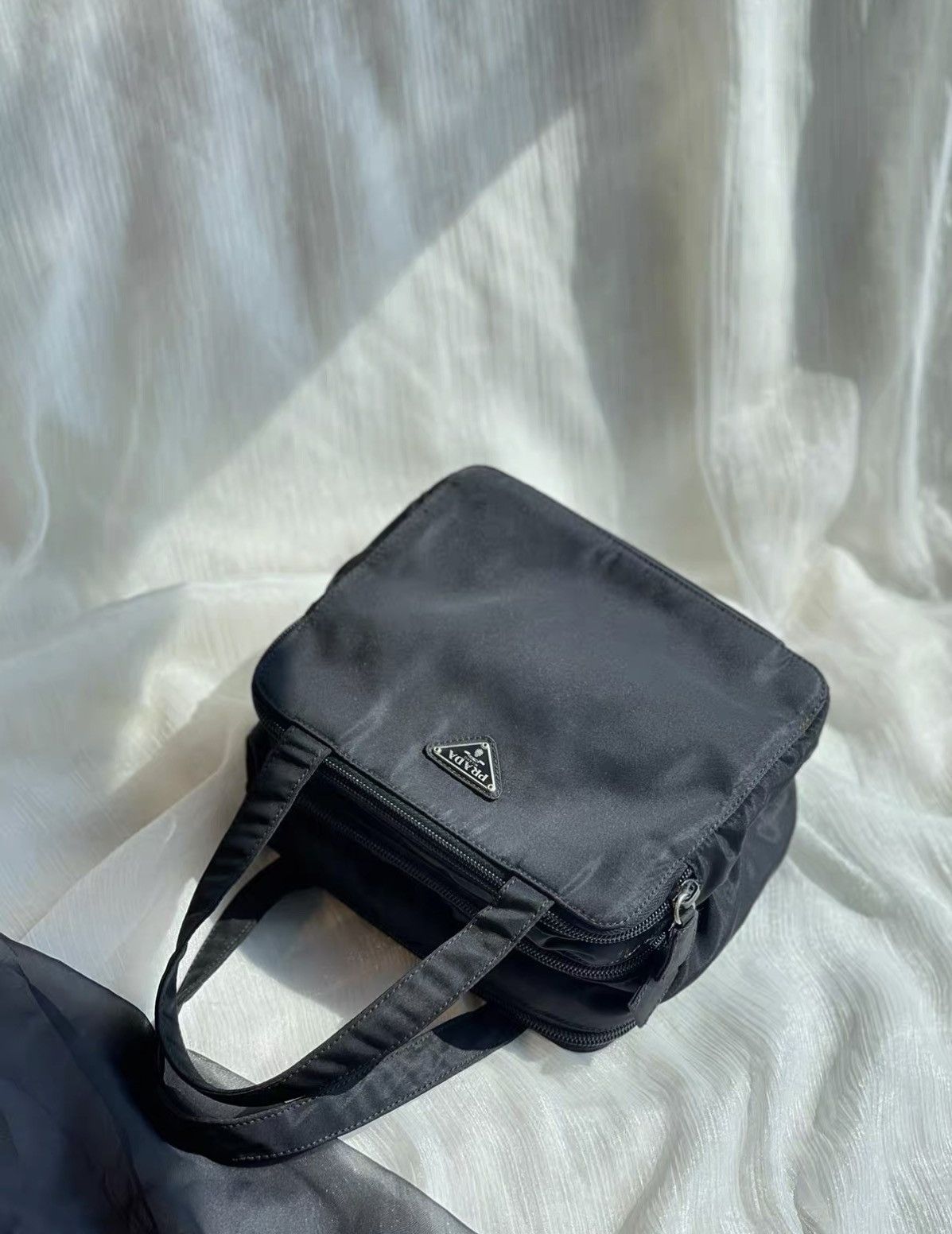 Prada Prada Mini Black & Silver Nylon Tofu Handbag J36 Size ONE SIZE - 5 Thumbnail
