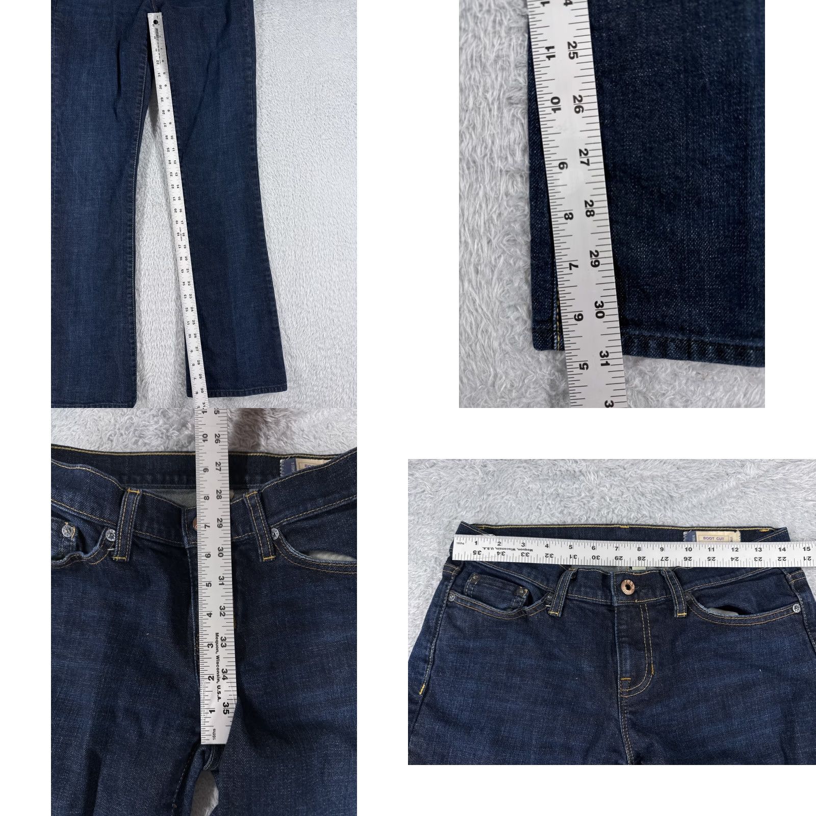 Gap GAP Jeans 4 L Blue Denim Botocut Low Dark Wash Cotton Blend 28x31 Womens Size 27" / US 4 / IT 40 - 8 Thumbnail