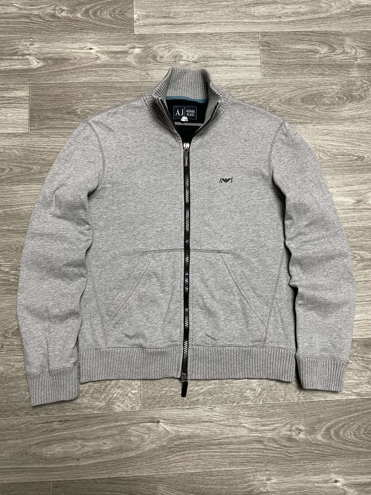 Armani ARMANI JEANS FULL ZIP UP SWEATSHIRT WITH AJ LOGO IN GREY Size US S / EU 44-46 / 1 - 1 Thumbnail
