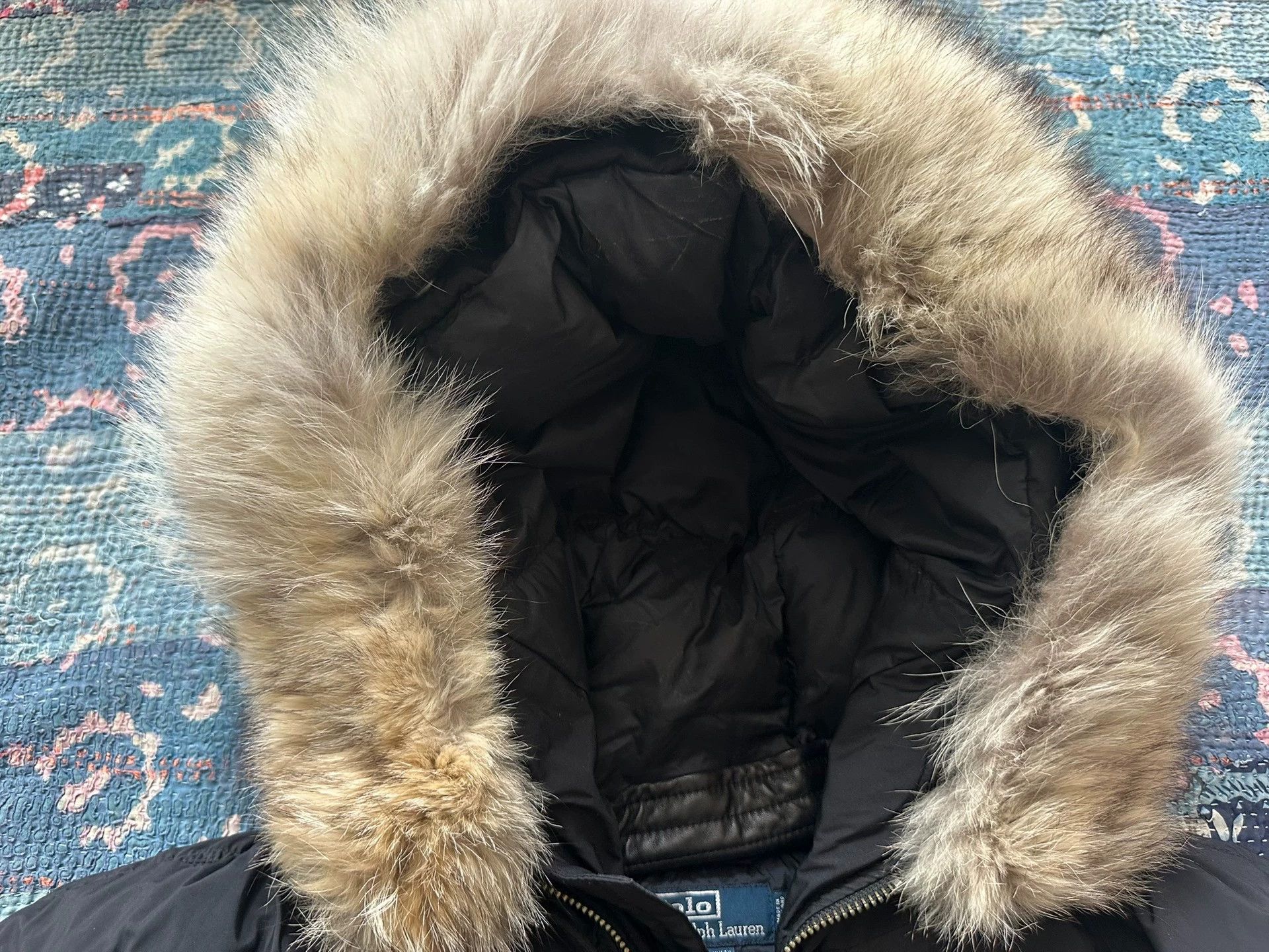 Ralph Lauren RL short wide padded jacket fur collar multi-pocket XL black Size US XL / EU 56 / 4 - 3 Thumbnail