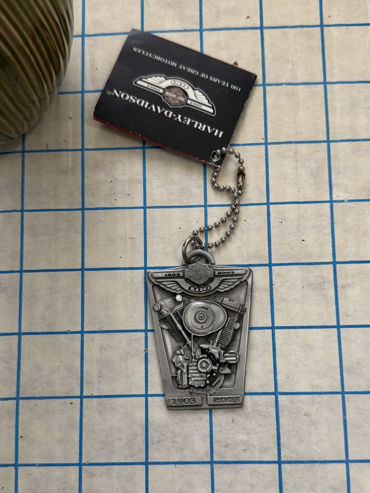 Harley Davidson Harley Davidson 100th Anniversary Pewter Key Chain Motorcycl Size ONE SIZE - 1 Thumbnail