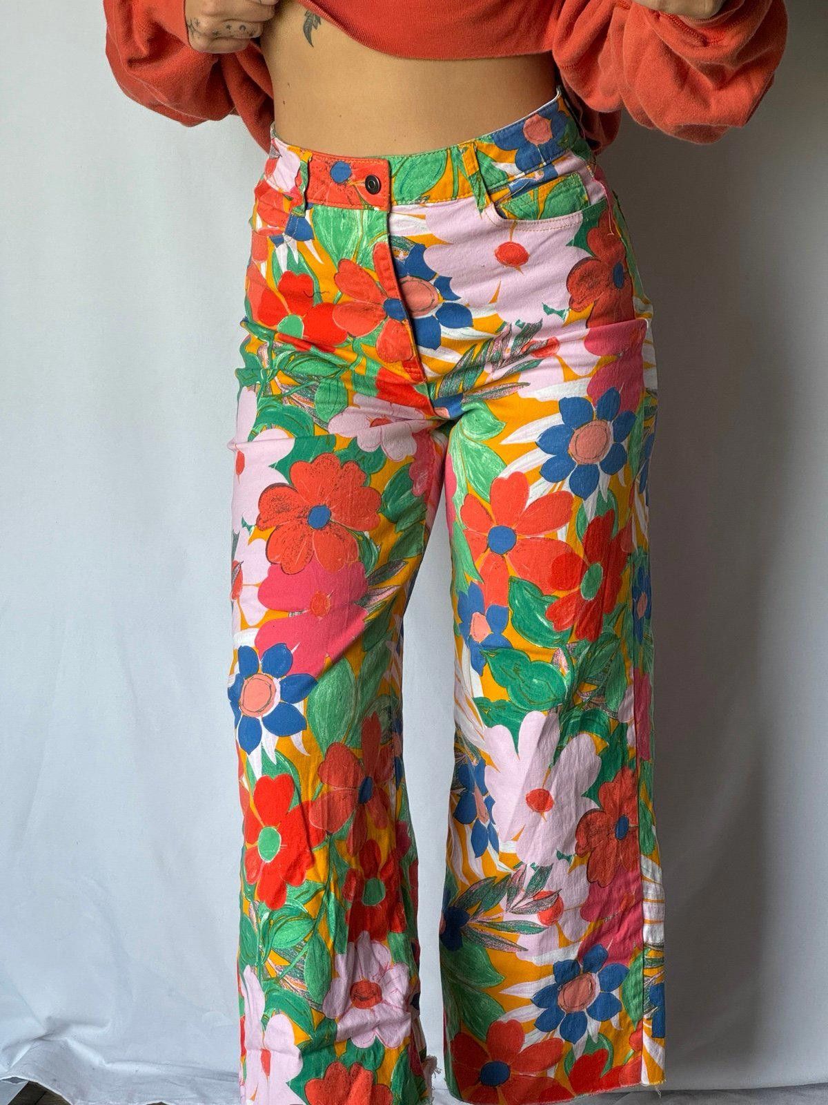 Designer Gianni Binni flower pants Size 32" / US 10 / IT 46 - 1 Thumbnail