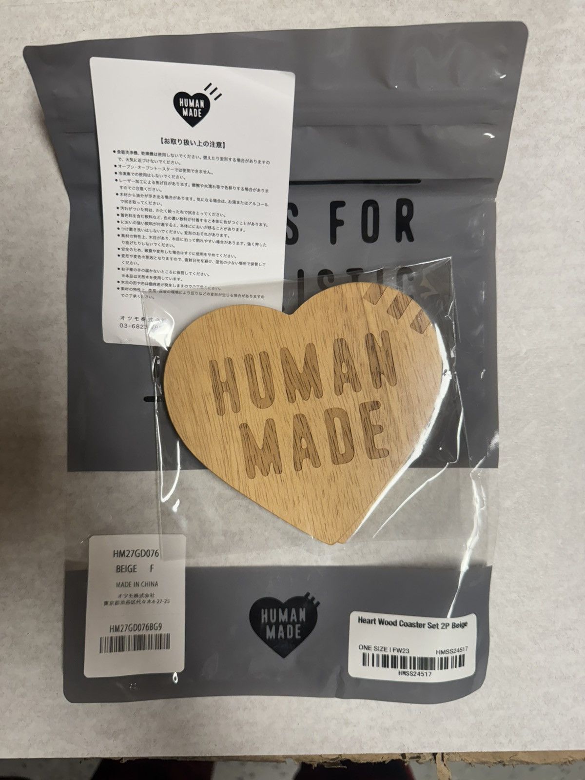Human Made Human Made Heart Wood Coaster Set 2 Pieces Size ONE SIZE - 4 Thumbnail
