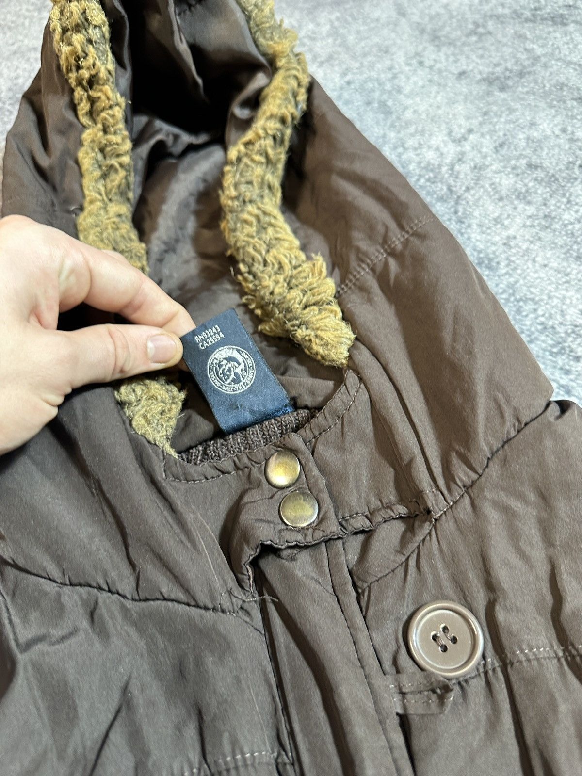 Diesel × Vintage Vintage Y2K Diesel Zip Up Hoodie Style Alt Fur USA Opium VTg Size L / US 10 / IT 46 - 3 Thumbnail