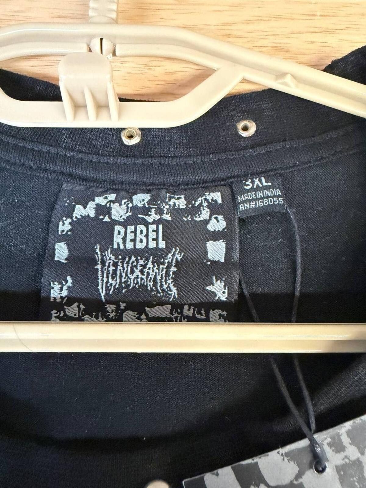 Reel Legends Rebel Vengeance Eye Cross Studded Tee Black Acid Wash 3X NWT Size US XXL / EU 58 / 5 - 4 Thumbnail