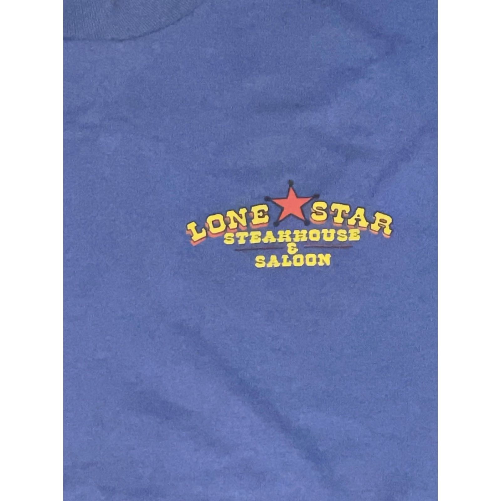 Fruit Of The Loom VINTAGE Lonestar T Shirt XL Steakhouse And Saloon Navy Blue Unisex Graphic Tee 1990s Retro Blue XL Size US XL / EU 56 / 4 - 2 Thumbnail