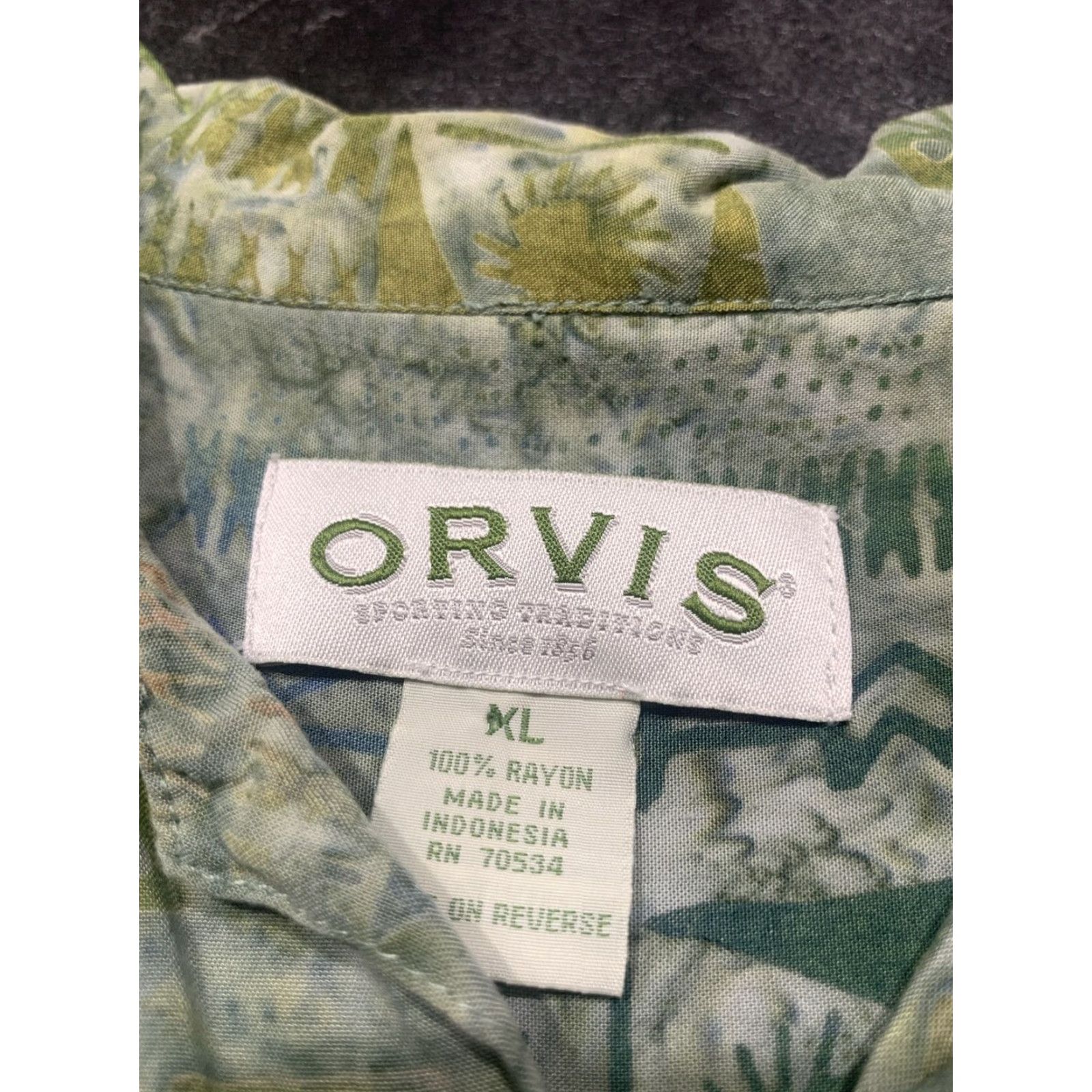 Orvis Orvis Men's Short Sleeve Button-Up Shirt XL Multicolor Geometric Tribal Cotton Rayon Lightweight Pockets Size US XL / EU 56 / 4 - 7 Thumbnail