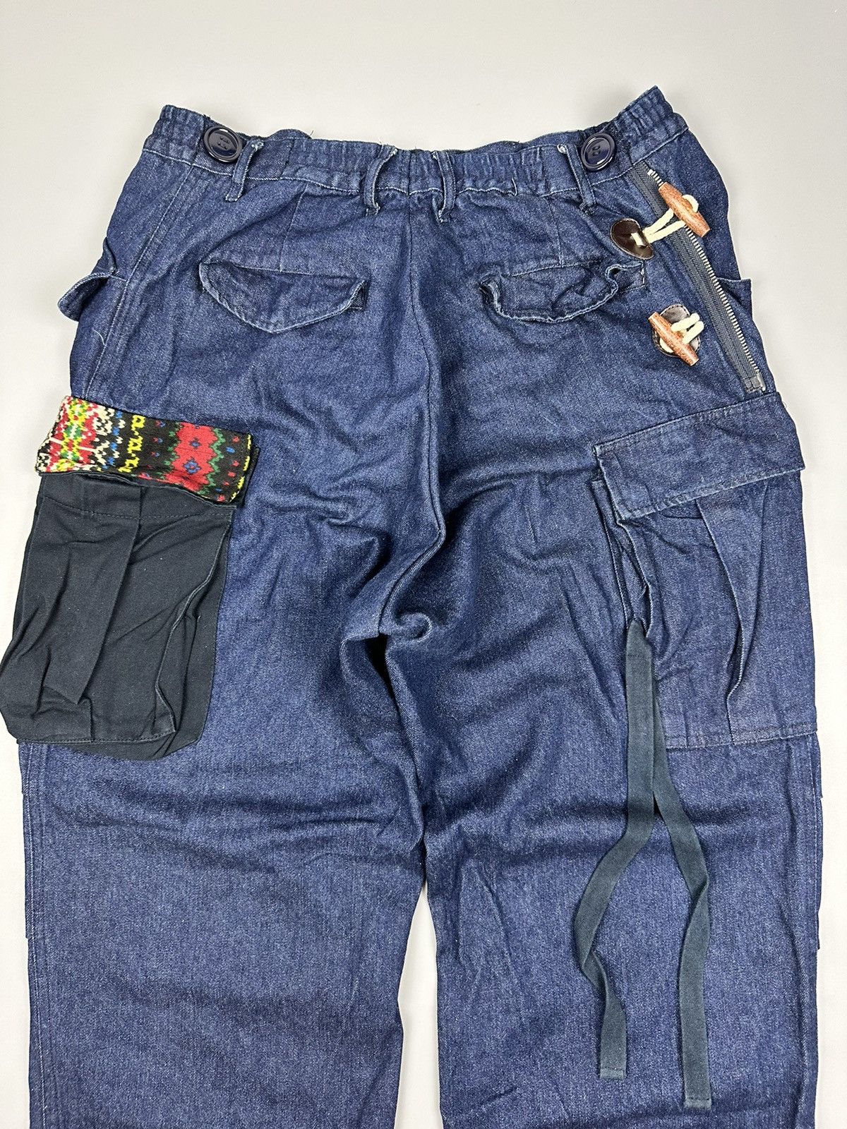 If Six Was Nine × Le Grande Bleu (L.G.B.) 🔥Rare🔥Kapital Inspired Baggy Twist Waist Sashiko Denim Size US 35 - 6 Thumbnail