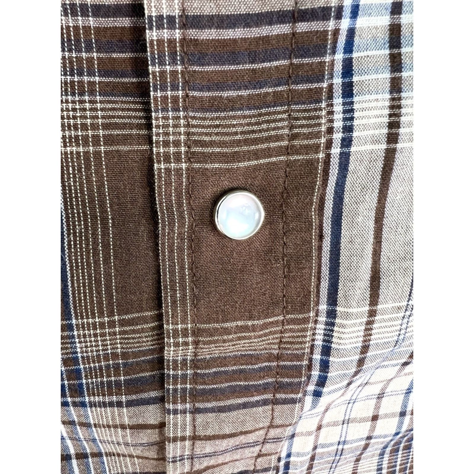 Vintage Plains Western Wear Plaid Snap Shirt Mens 2XL Brown Long Sleeve Casual Size US XXL / EU 58 / 5 - 4 Thumbnail
